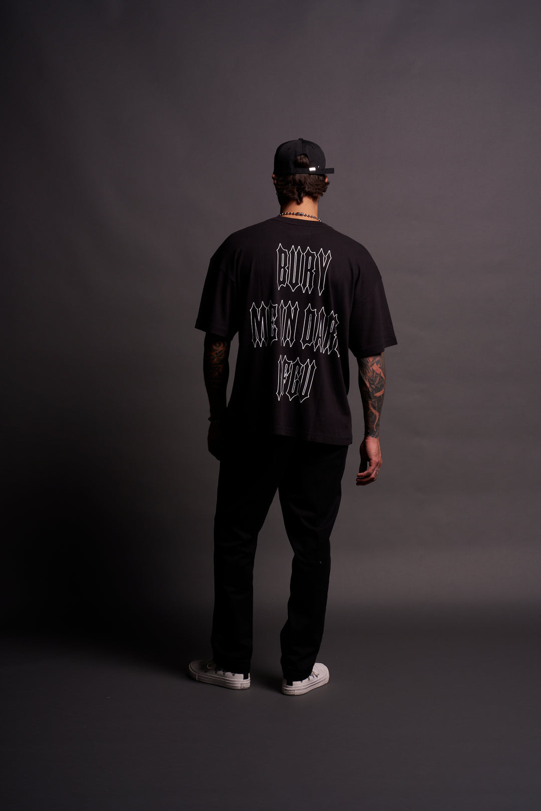 Bury Me In Darc NFGU V2 "Premium" Oversized Tee in Black/White