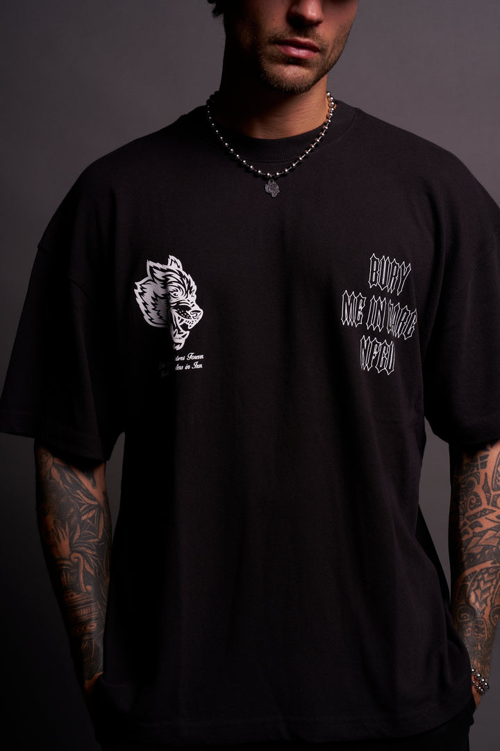 Bury Me In Darc NFGU V2 "Premium" Oversized Tee in Black/White