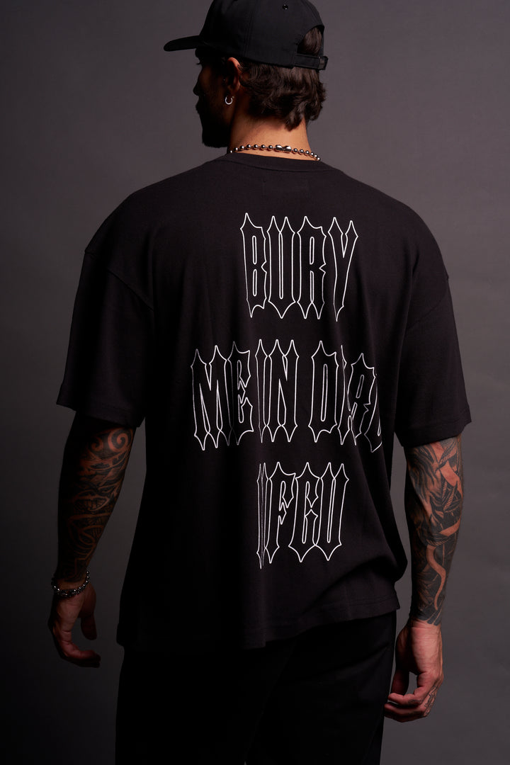 Bury Me In Darc NFGU V2 "Premium" Oversized Tee in Black/White