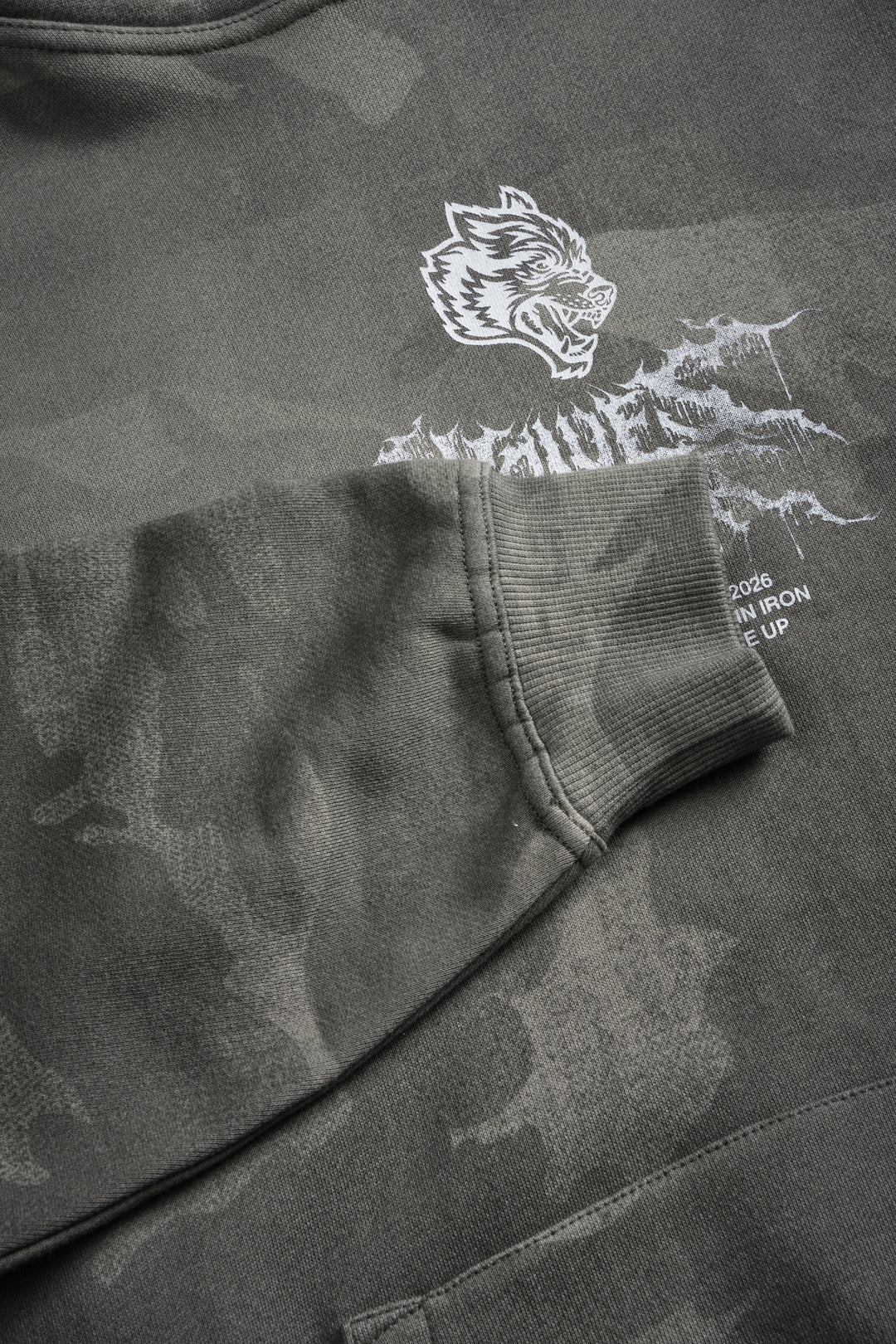 Drip Hesh WLVS FRVR Unisex "Pierce" Hoodie in Lush Vintage Woodland Camo