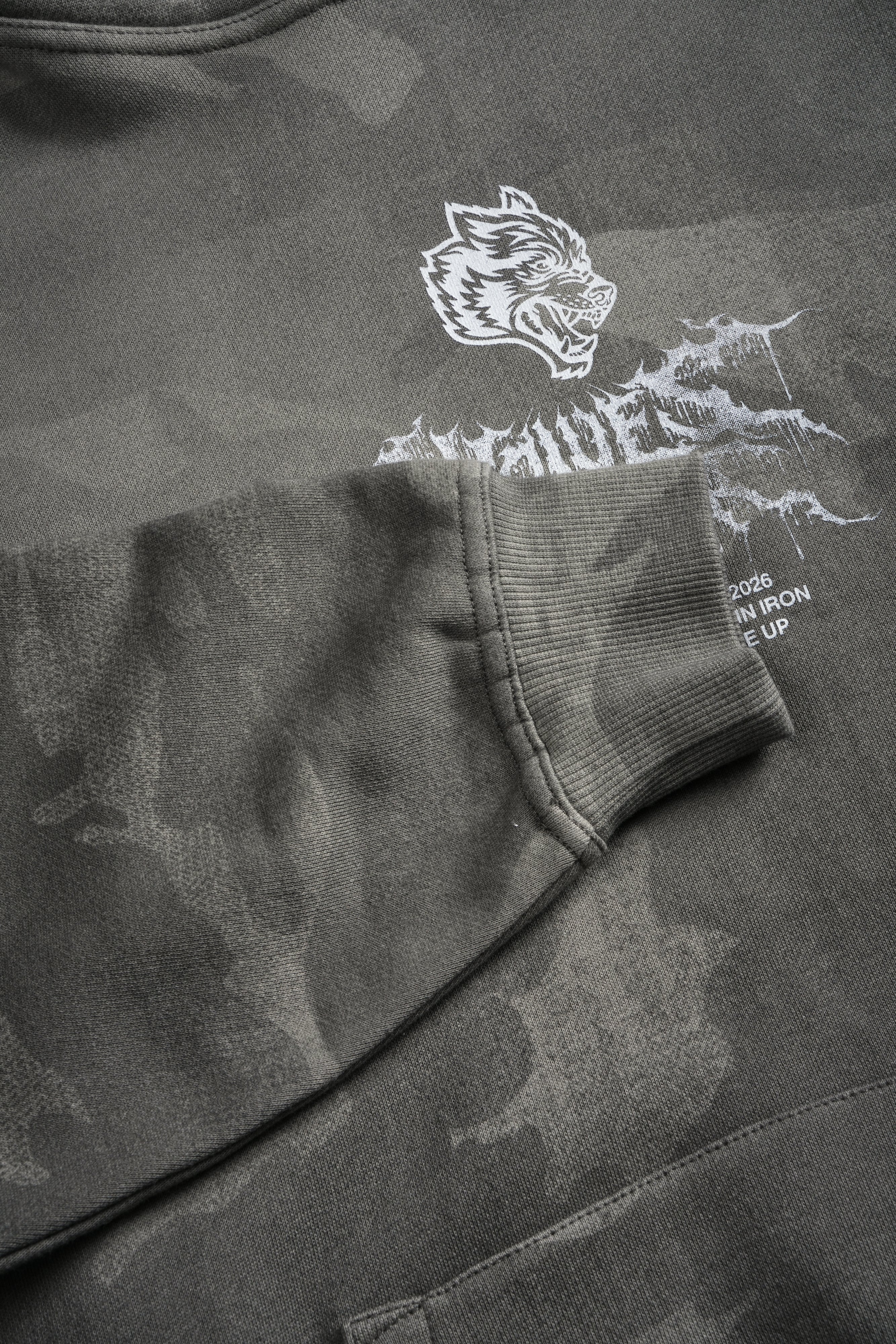 Drip Hesh WLVS FRVR Unisex "Pierce" Hoodie in Lush Vintage Woodland Camo