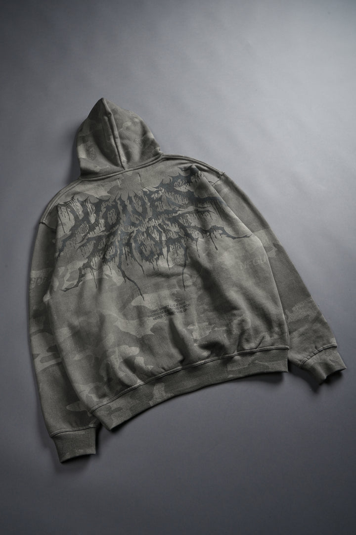 Drip Hesh WLVS FRVR Unisex "Pierce" Hoodie in Lush Vintage Woodland Camo