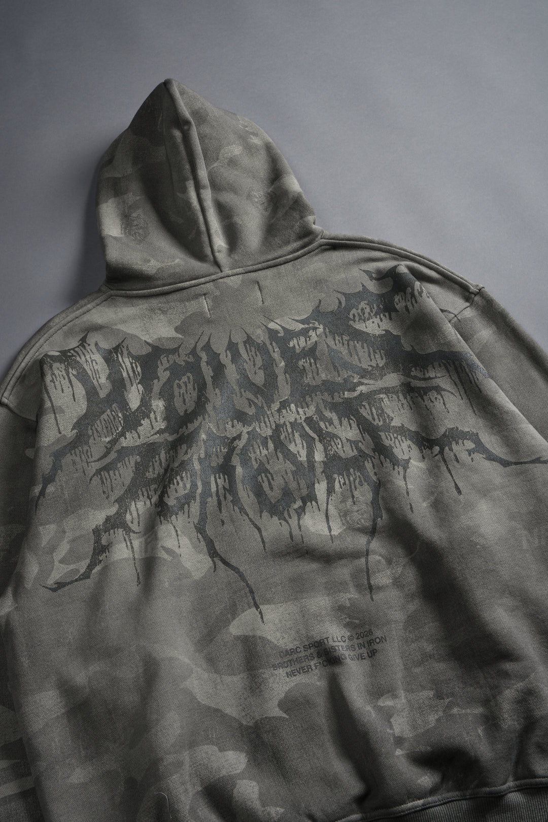 Drip Hesh WLVS FRVR Unisex "Pierce" Hoodie in Lush Vintage Woodland Camo