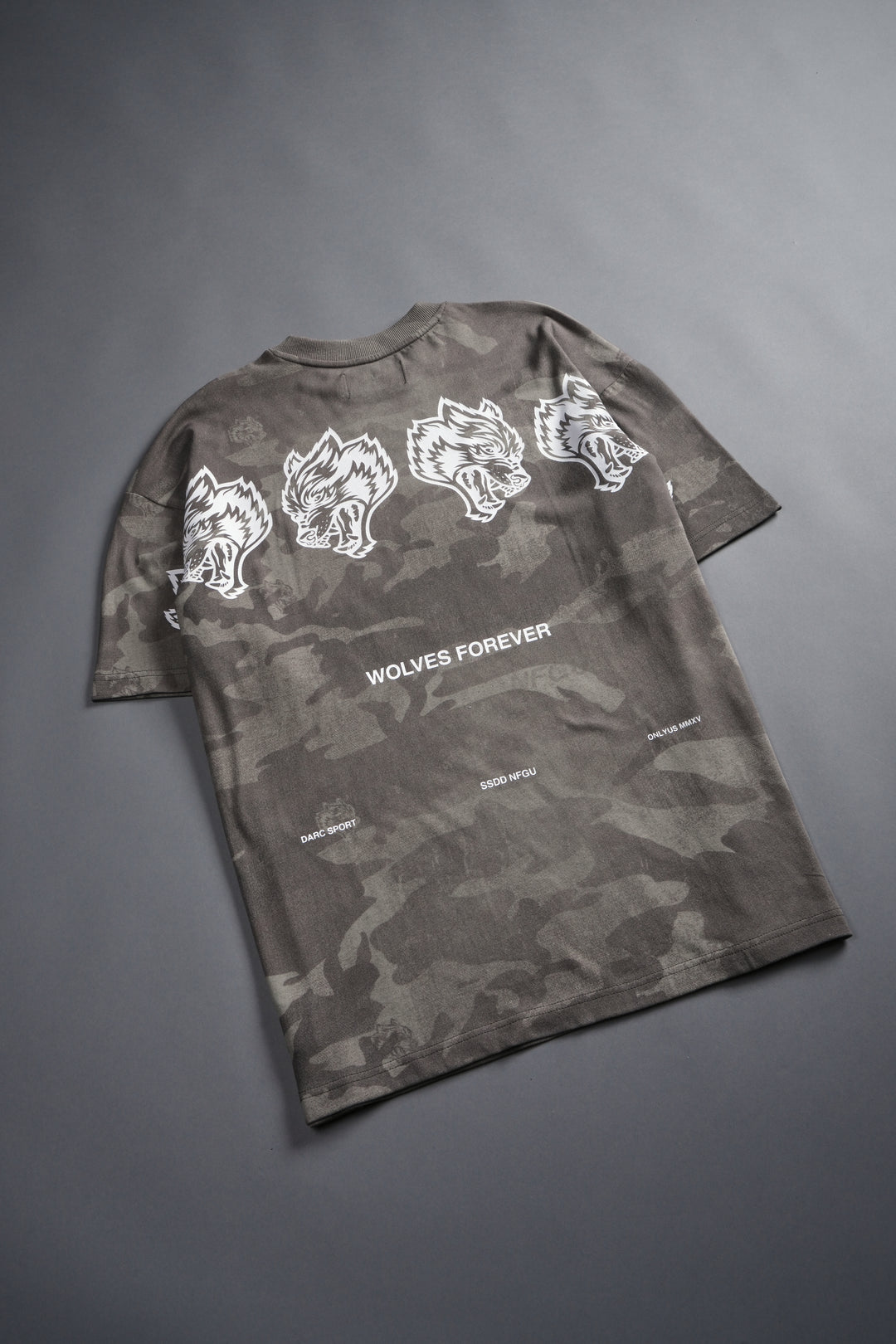 Wolves Have Your Back Unisex "Premium" Oversized Tee in Lush Vintage Woodland Camo