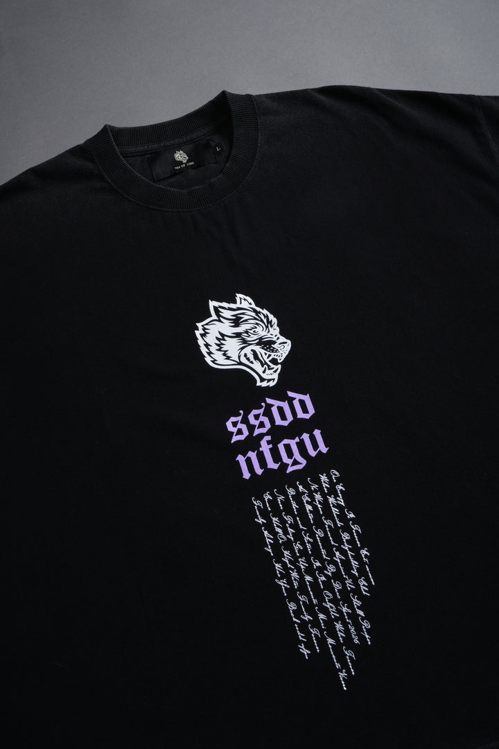 Fallen Angel Grunge Cut-Off Tee in Black