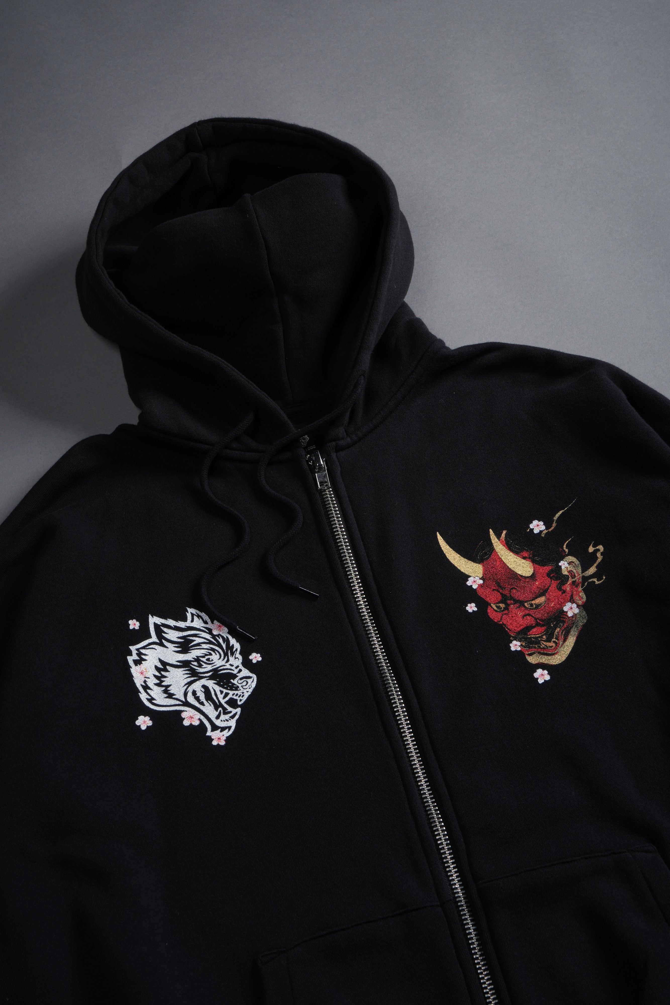 Oni Code Blossom "Chambers" Zip Hoodie in Black