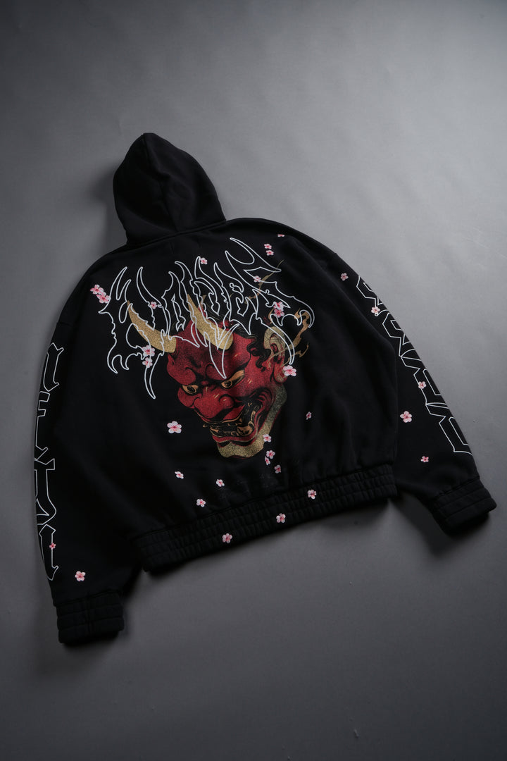 Oni Code Blossom "Chambers" Zip Hoodie in Black