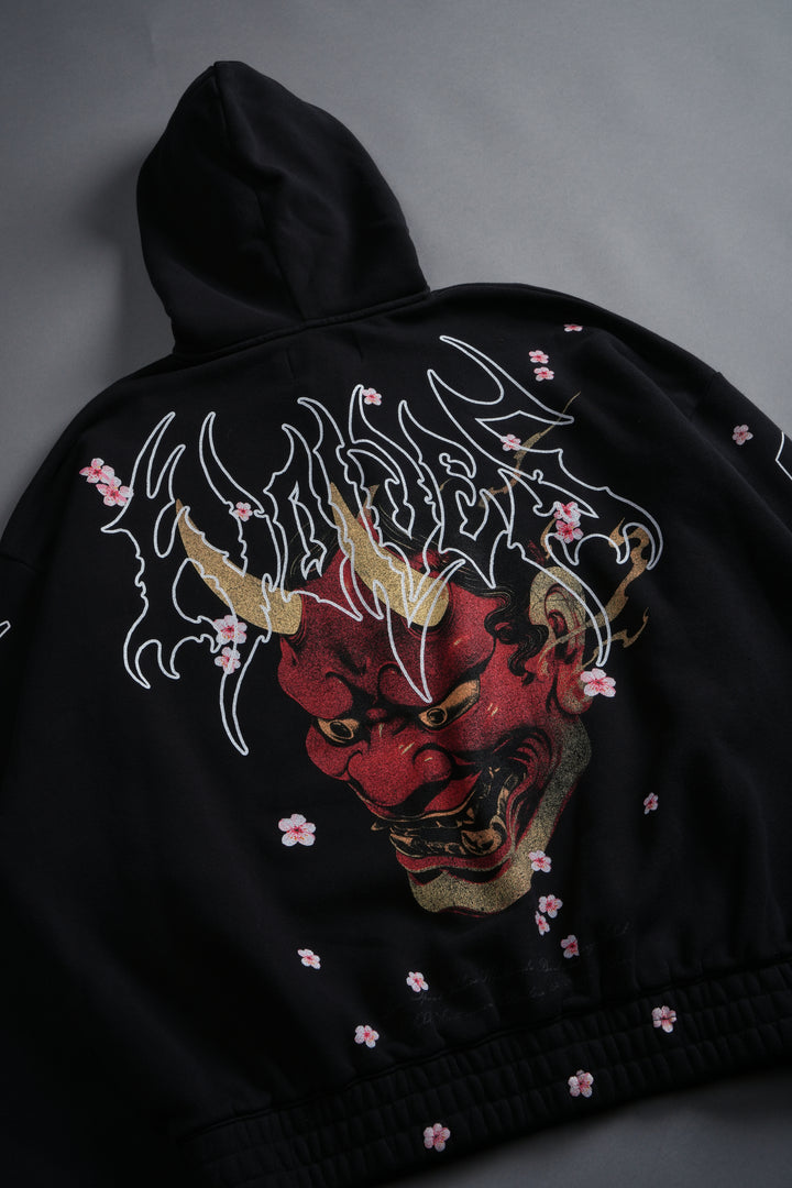 Oni Code Blossom "Chambers" Zip Hoodie in Black