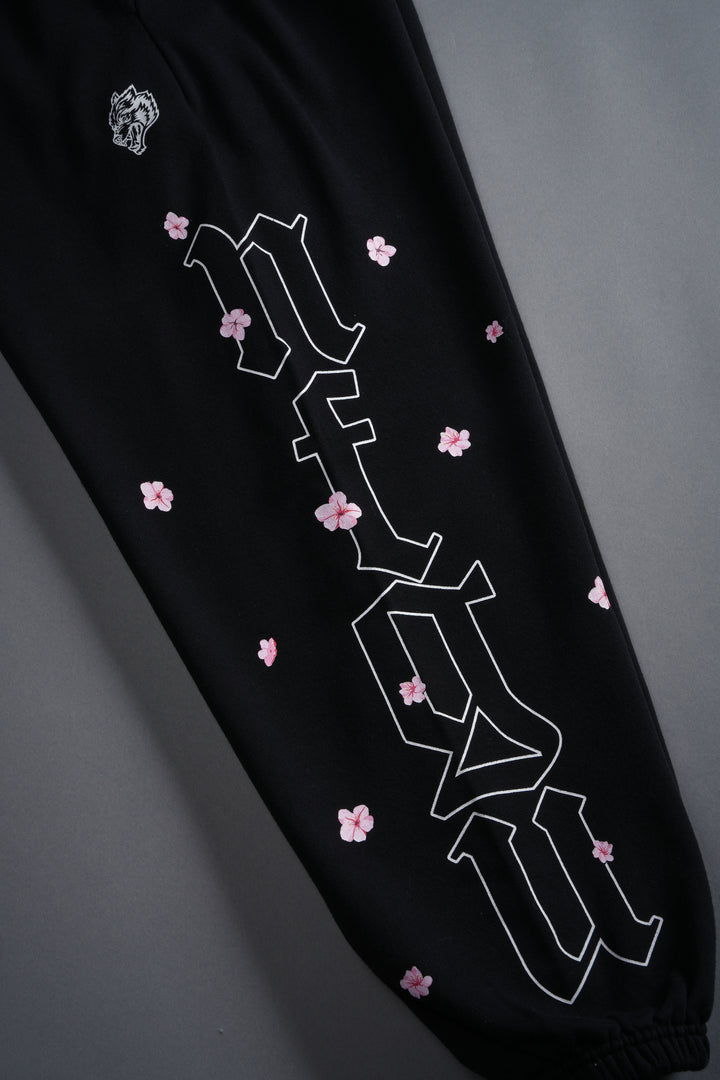 Blossom Mantra Unisex Lounger Sweat Pants in Black