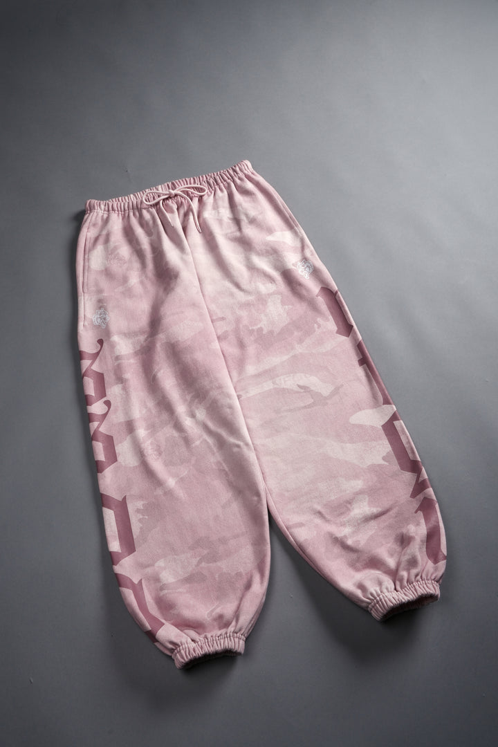 Our Mantra Unisex Lounger Sweat Pants in Blush Vintage Woodland Camo