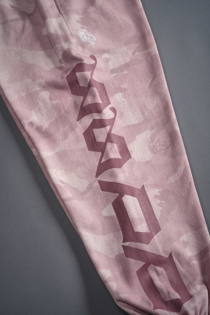 Our Mantra Unisex Lounger Sweat Pants in Blush Vintage Woodland Camo