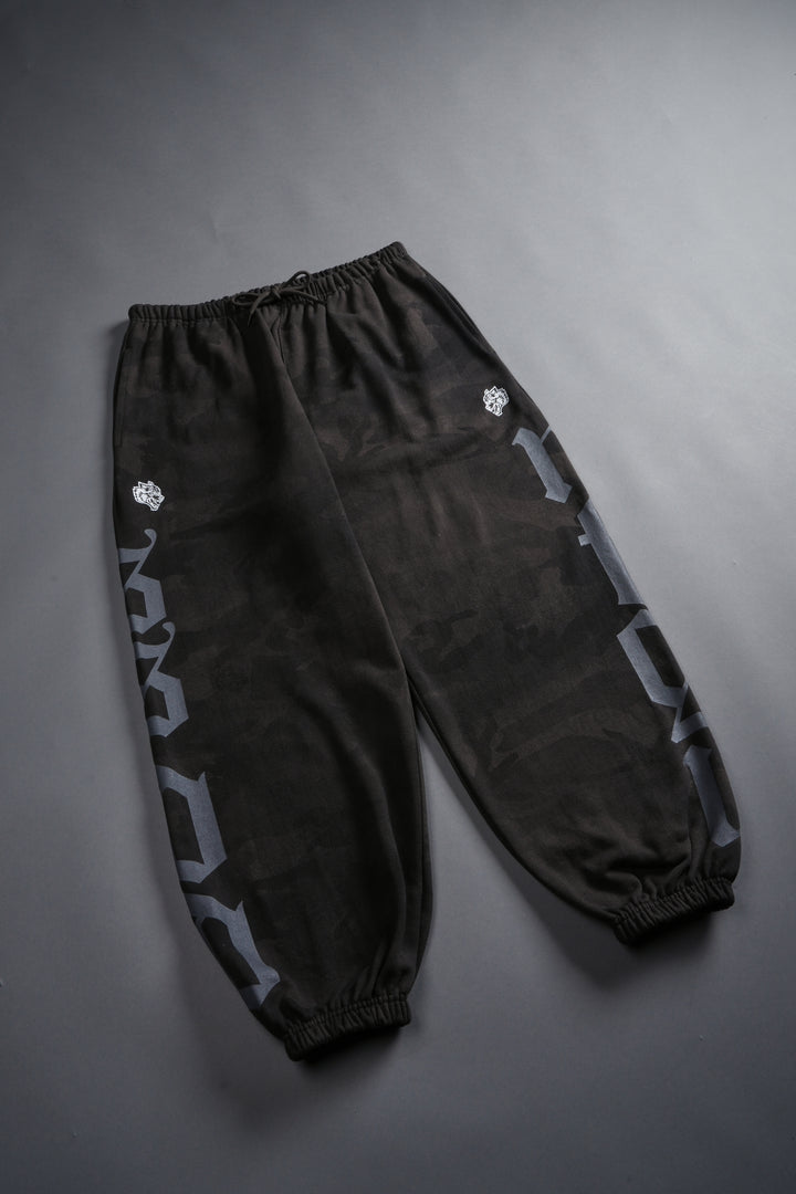 Our Mantra Lounger Sweat Pants in Black Vintage Woodland Camo