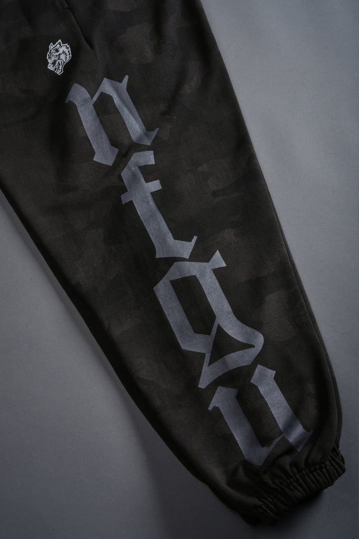 Our Mantra Lounger Sweat Pants in Black Vintage Woodland Camo