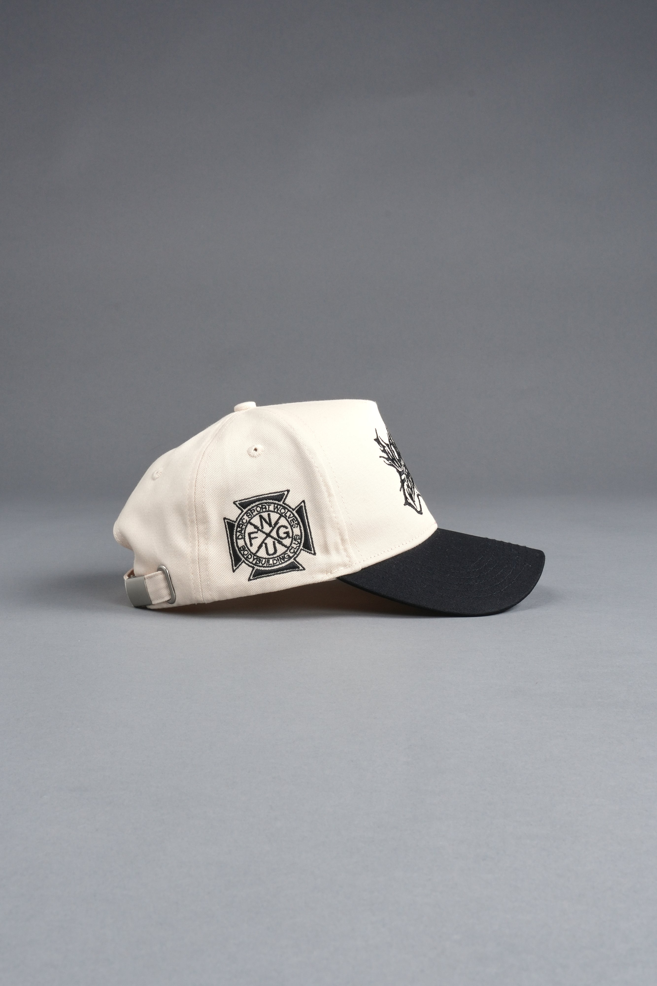 Sheer Loyalty 5 Panel Hat in Cream/Black