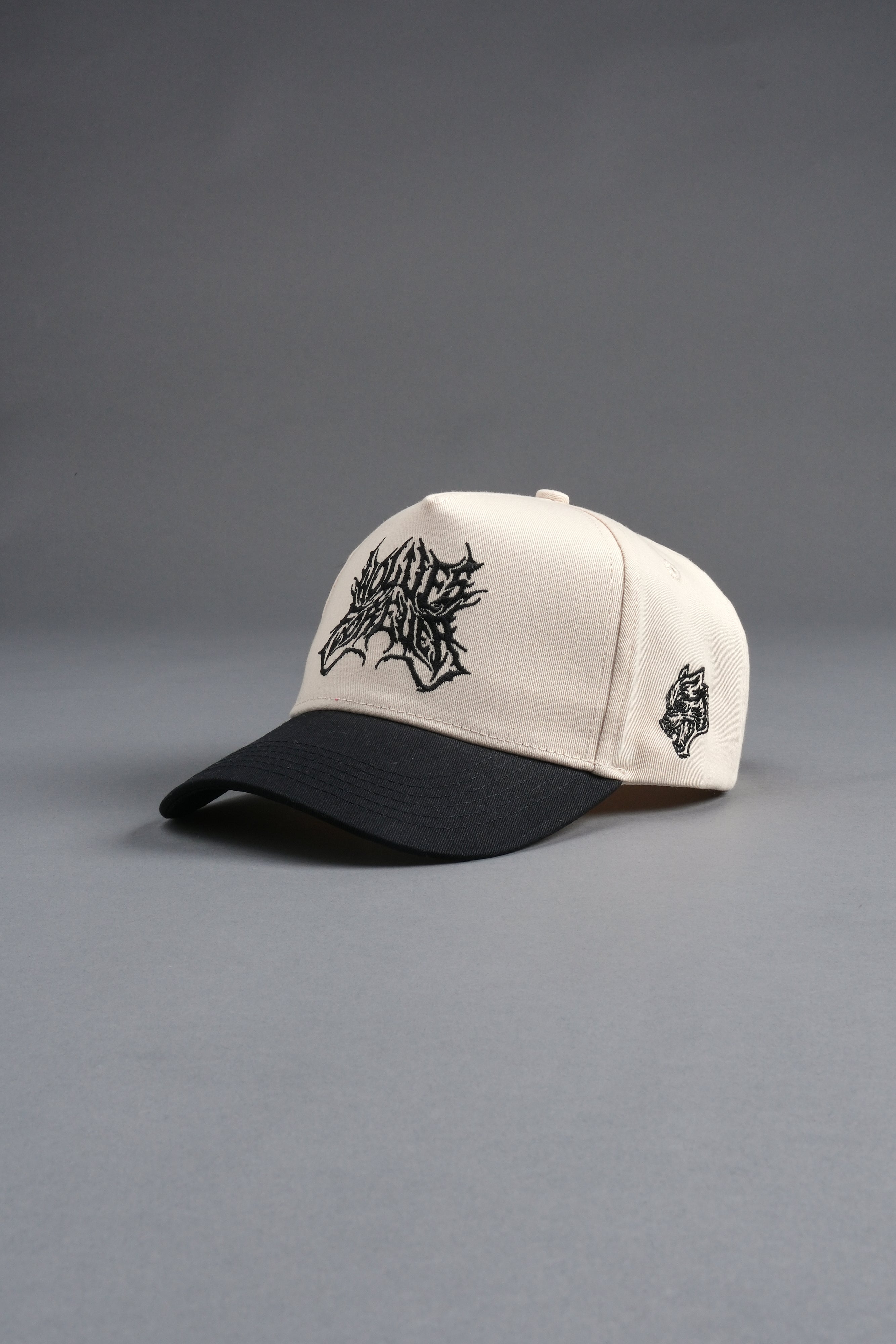 Sheer Loyalty 5 Panel Hat in Cream/Black