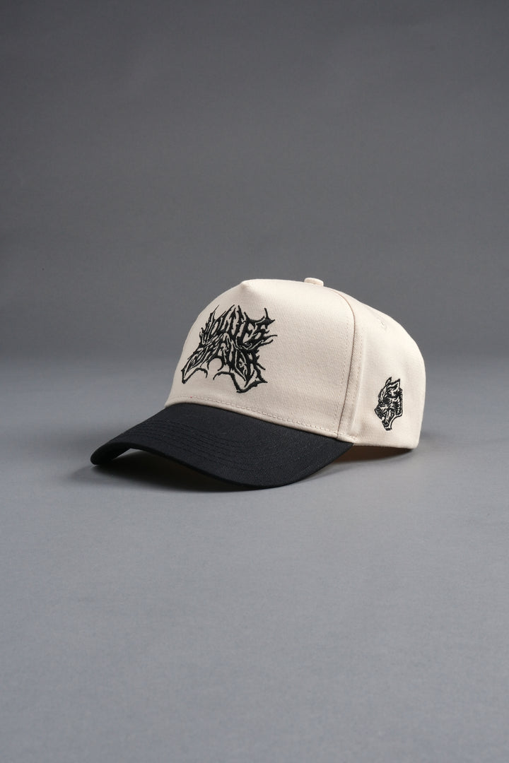 Sheer Loyalty 5 Panel Hat in Cream/Black