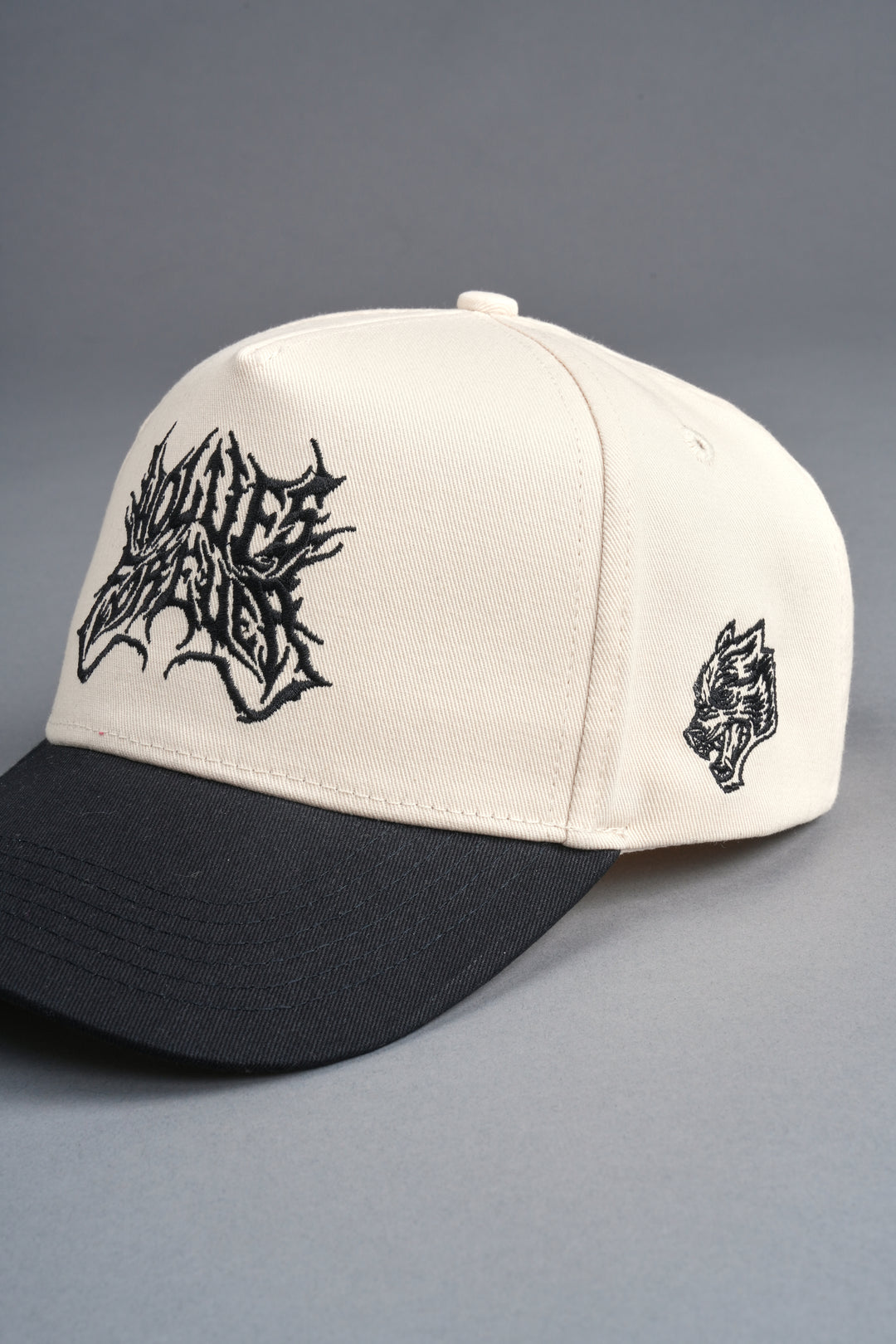 Sheer Loyalty 5 Panel Hat in Cream/Black