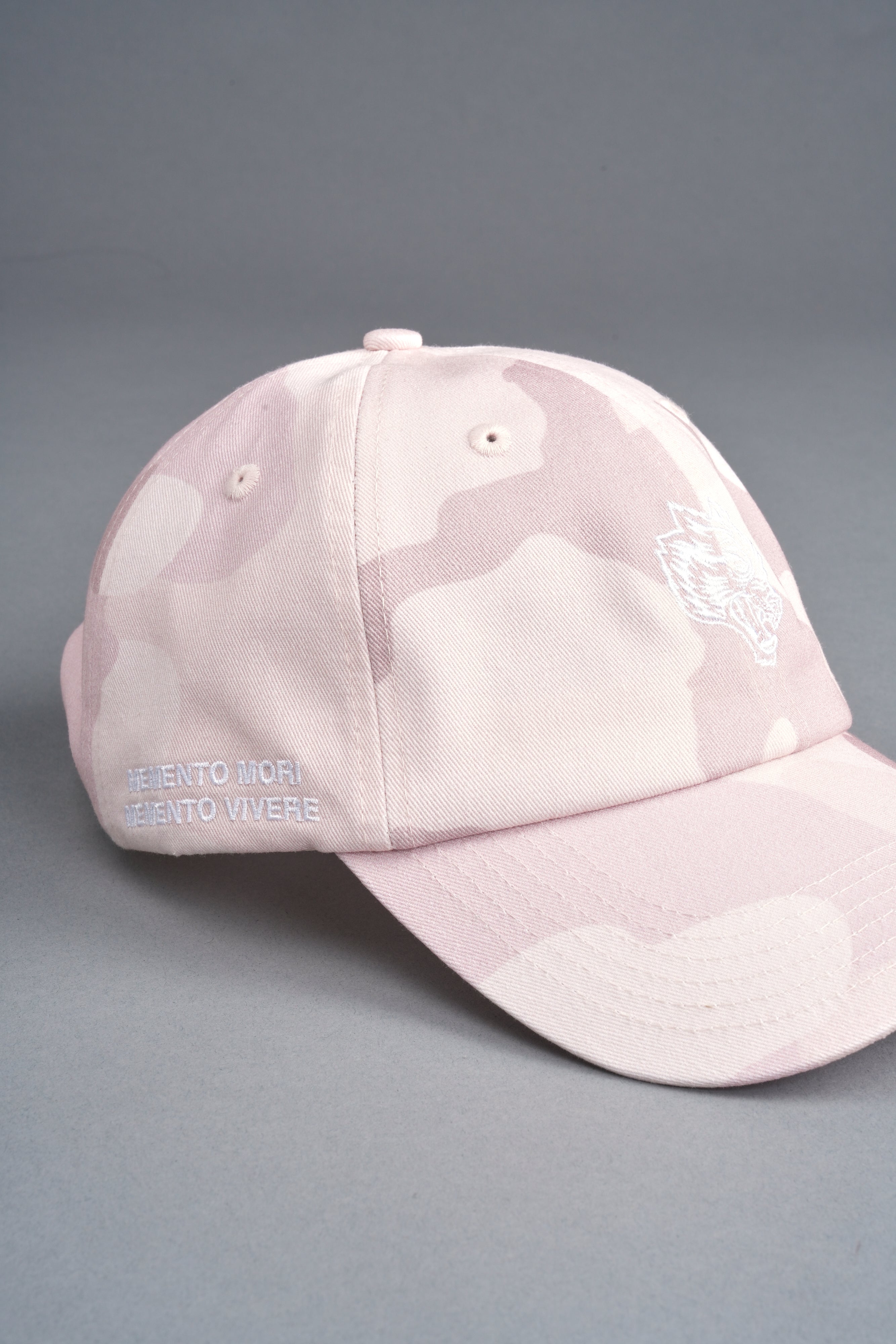 Wolf Head Forever Dad Hat V2 in Blush Vintage Woodland Camo
