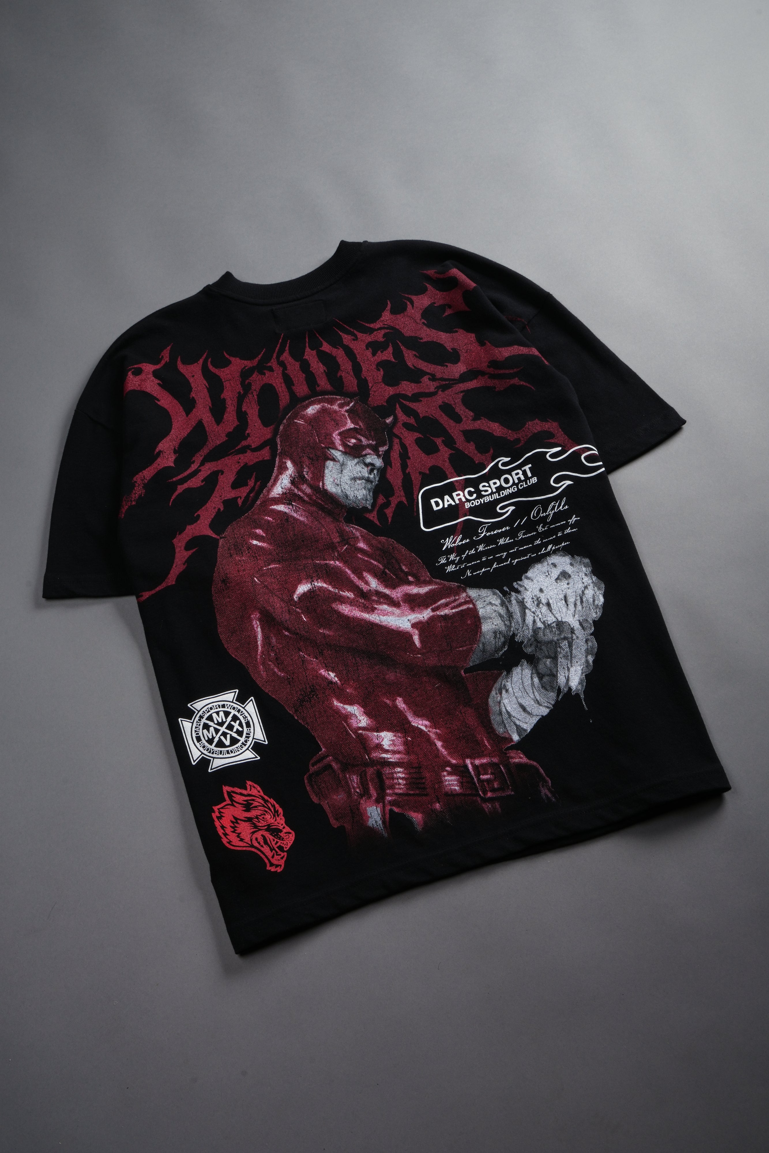 Dark Vigilante 1 Of 500 Premium Oversized Tee in Black
