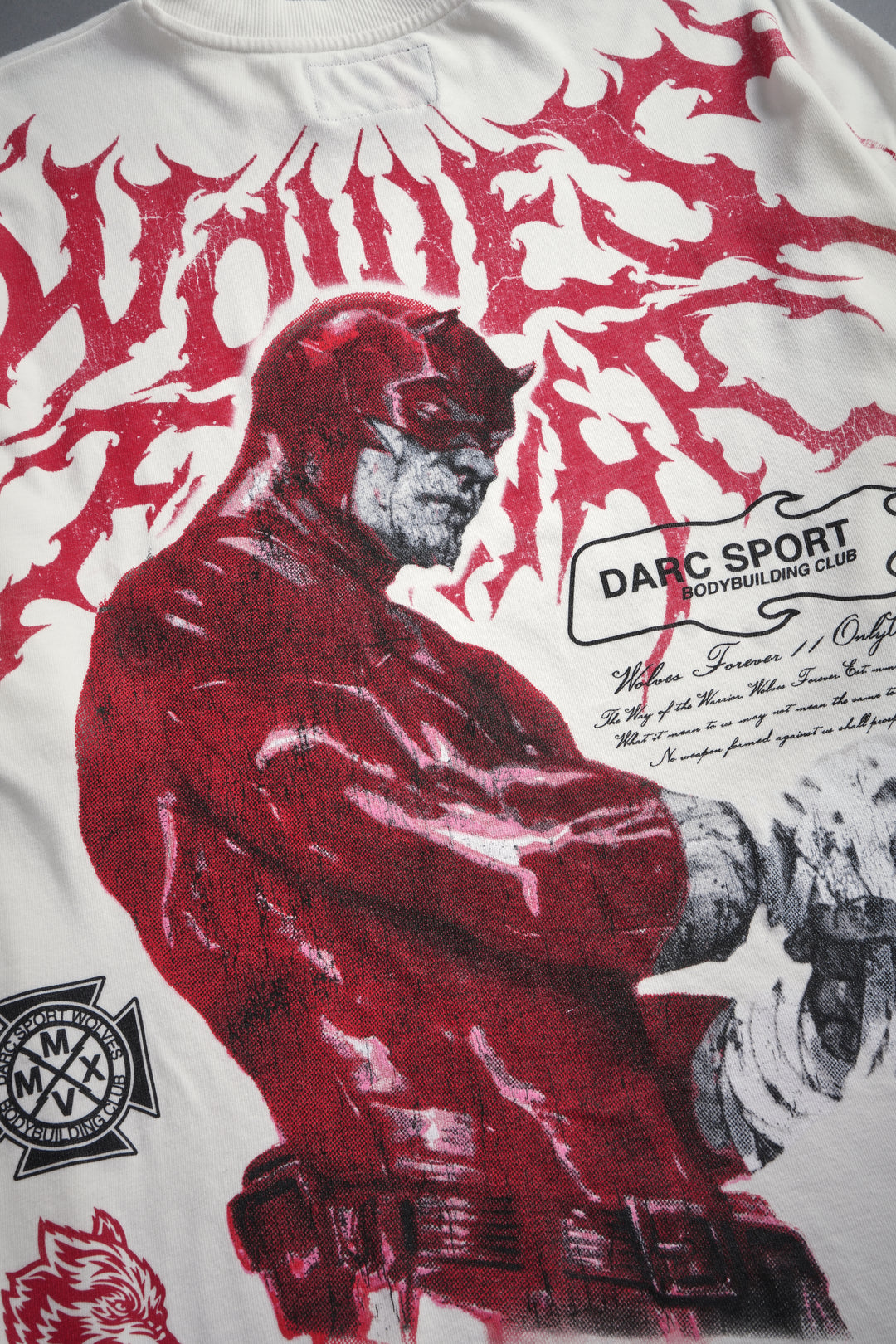 Dark Vigilante 1 Of 500 Premium Oversized Tee in Cream