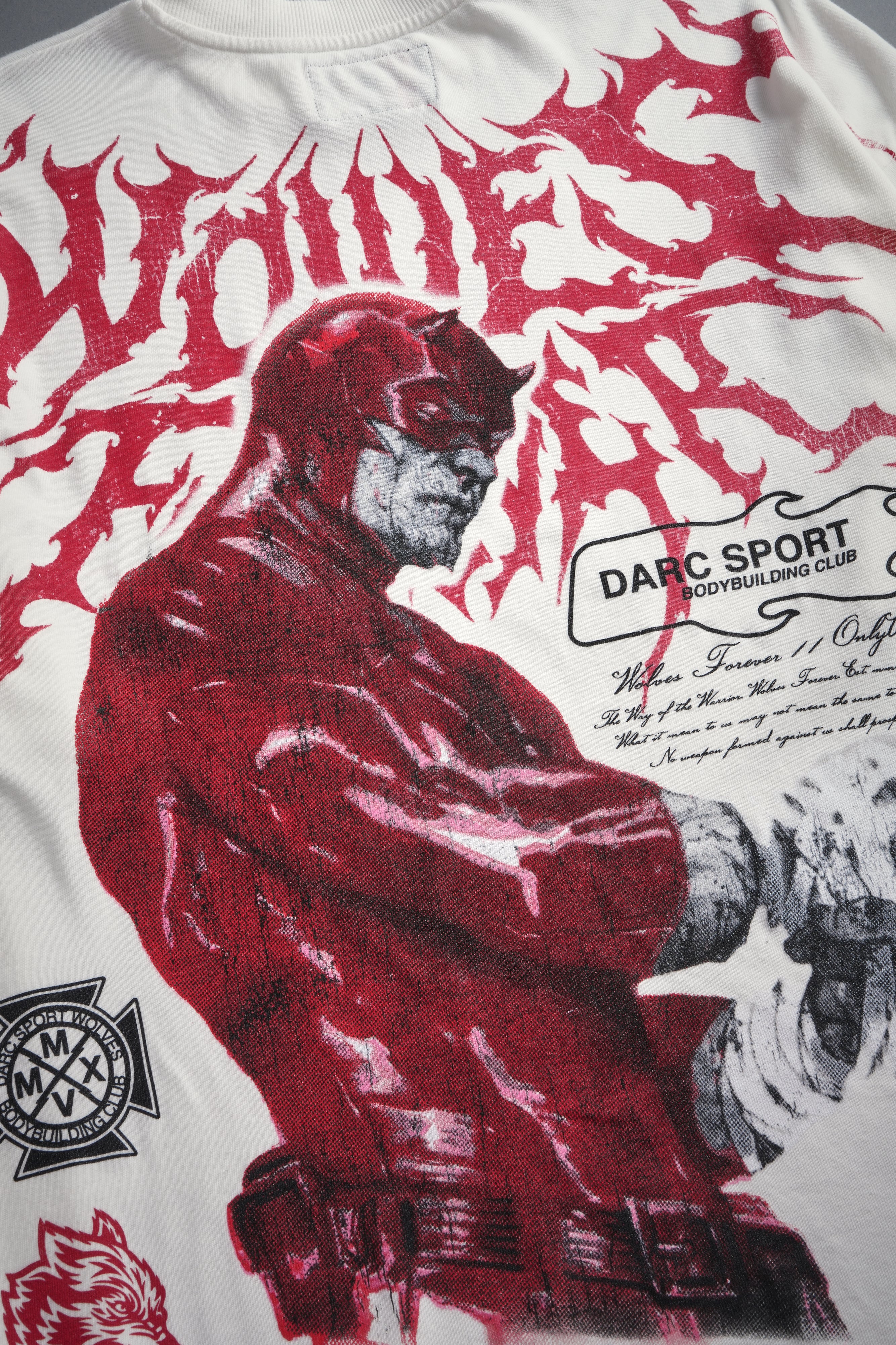 Dark Vigilante 1 Of 500 Premium Oversized Tee in Cream