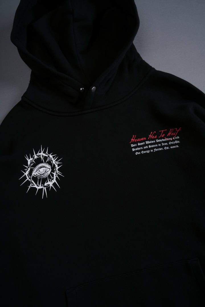 Awake Raw Hem "Box Cut" Pierce Hoodie in Black