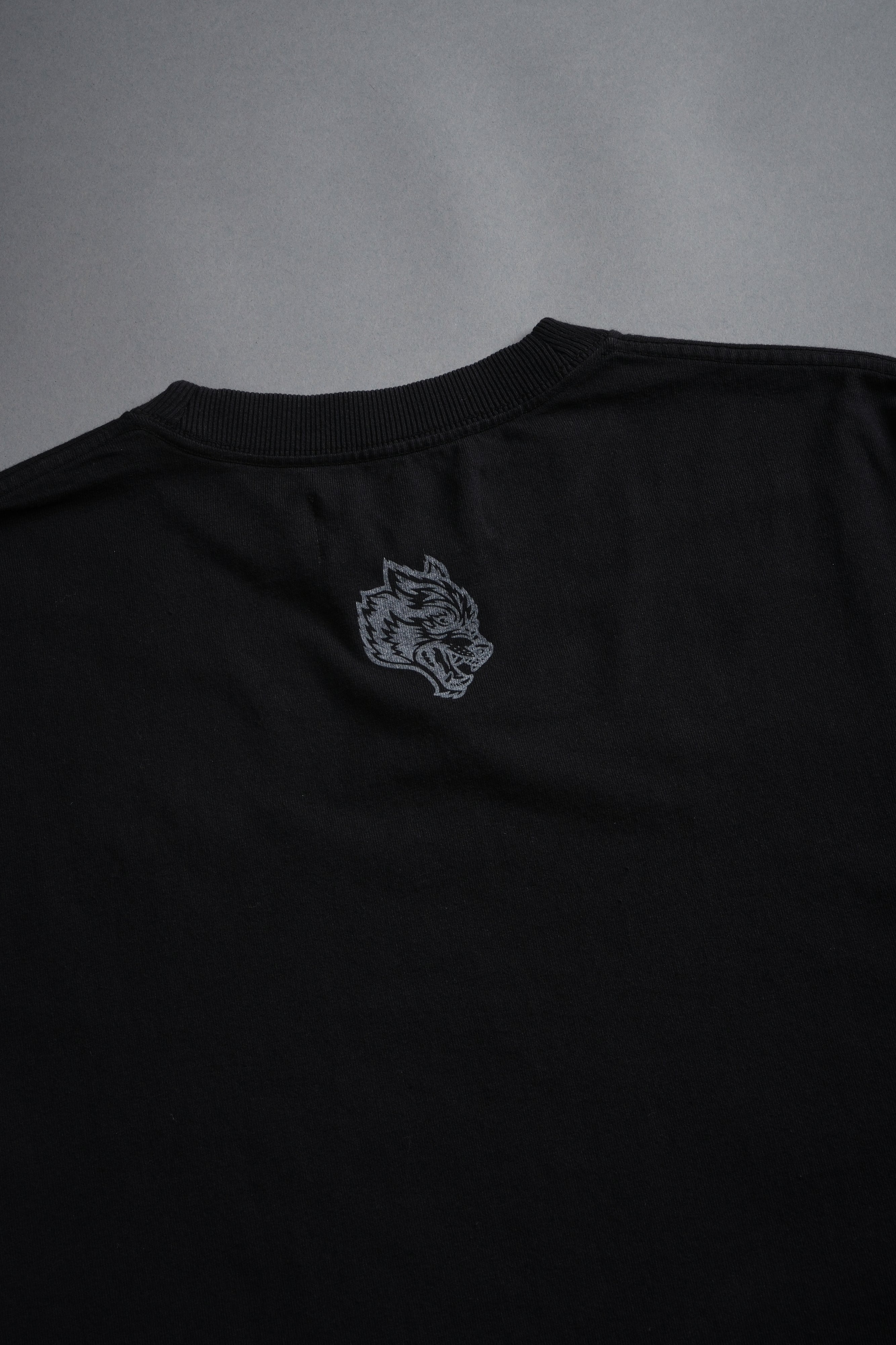 Wolverine Crucifix Grunge Raw Hem Box Cut Tee in Black