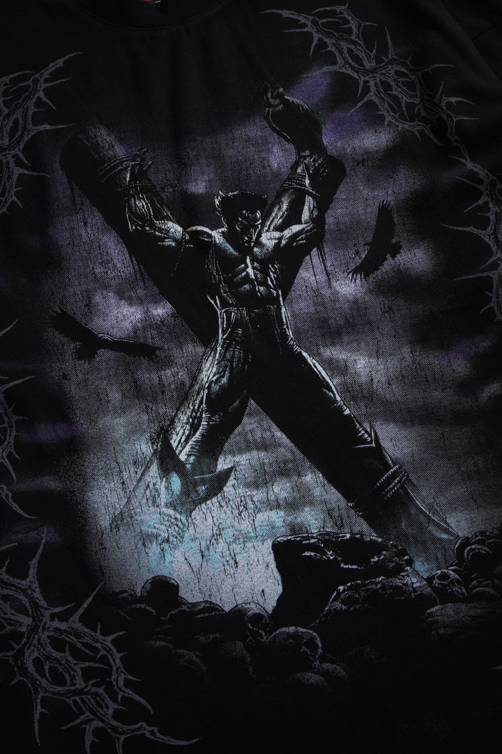Wolverine Crucifix Premium Oversized Tee in Black