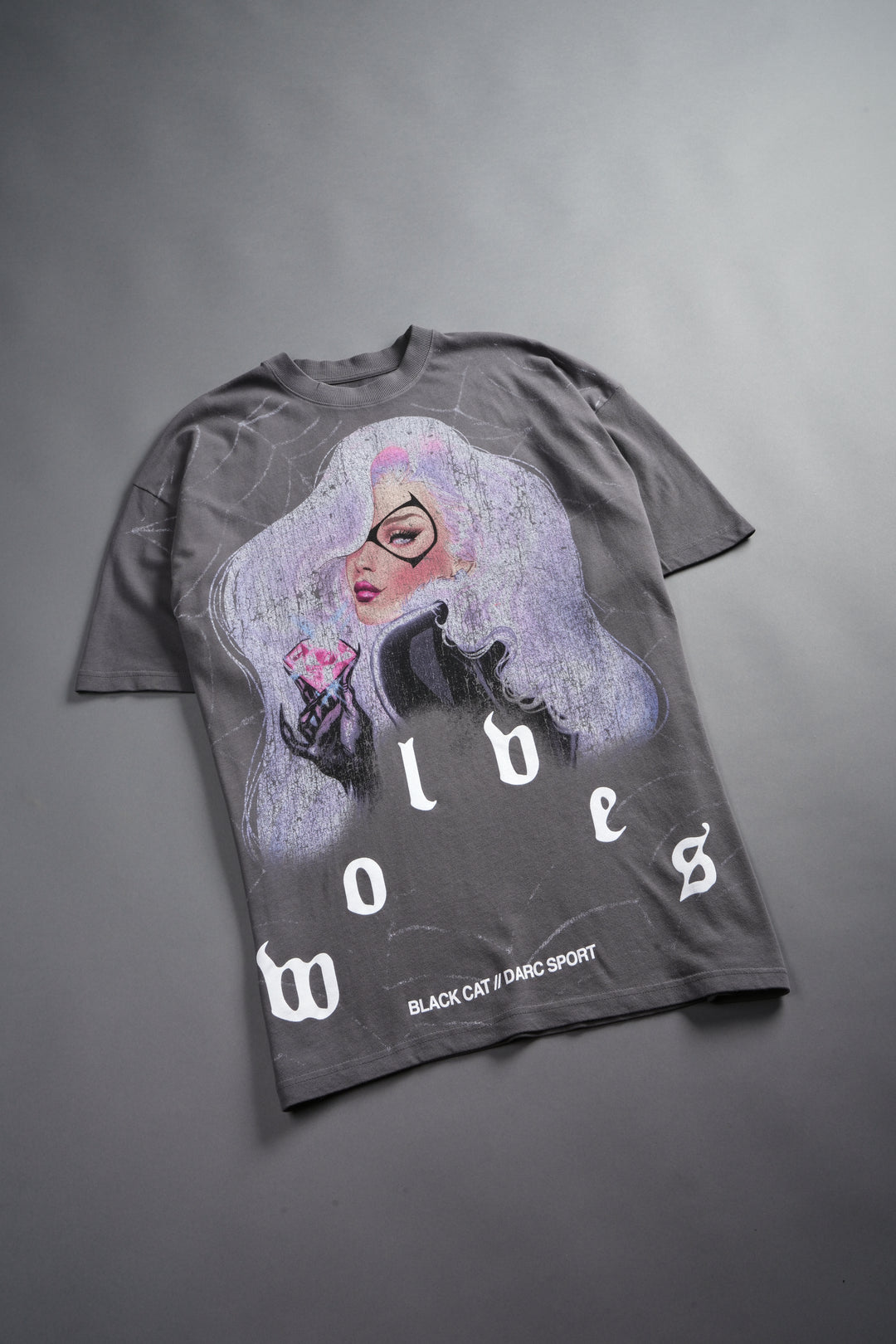 Cat Got Your Tongue Premium Oversized Tee in Slate Gray