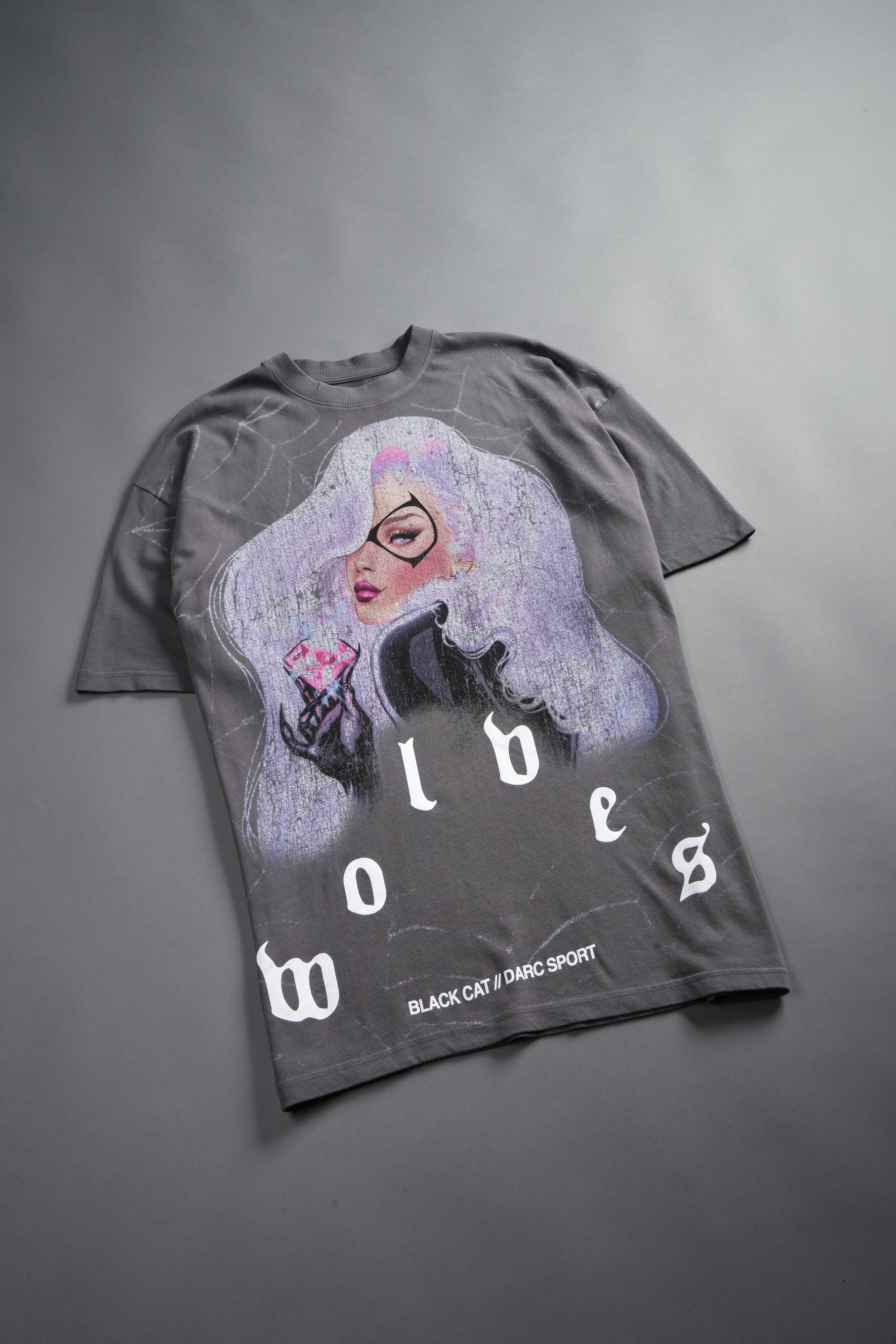 Cat Got Your Tongue Premium Oversized Tee in Slate Gray