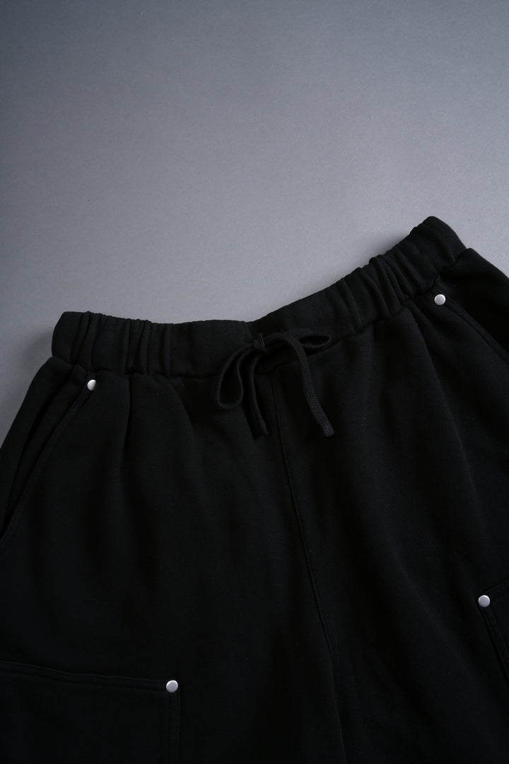 Frontier Rivet Fleece Shorts in Black