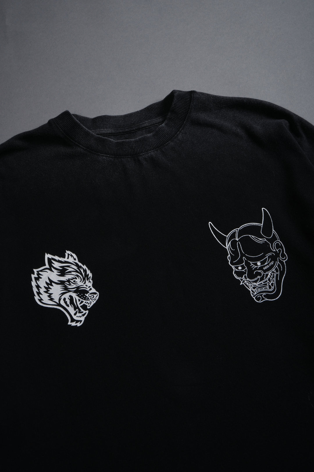 Oni Wolves "Premium" Oversized Tee in Black