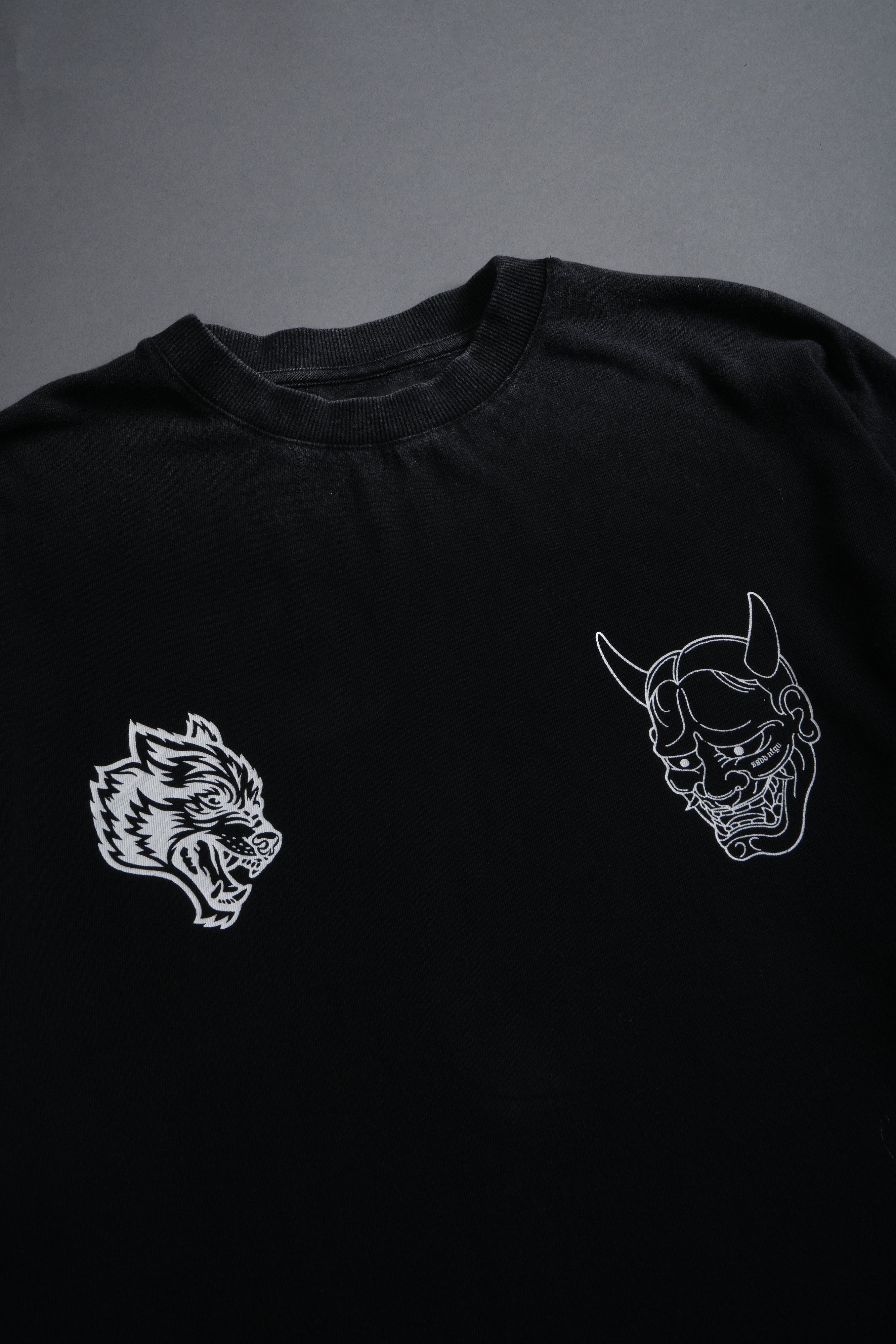 Oni Wolves "Premium" Oversized Tee in Black