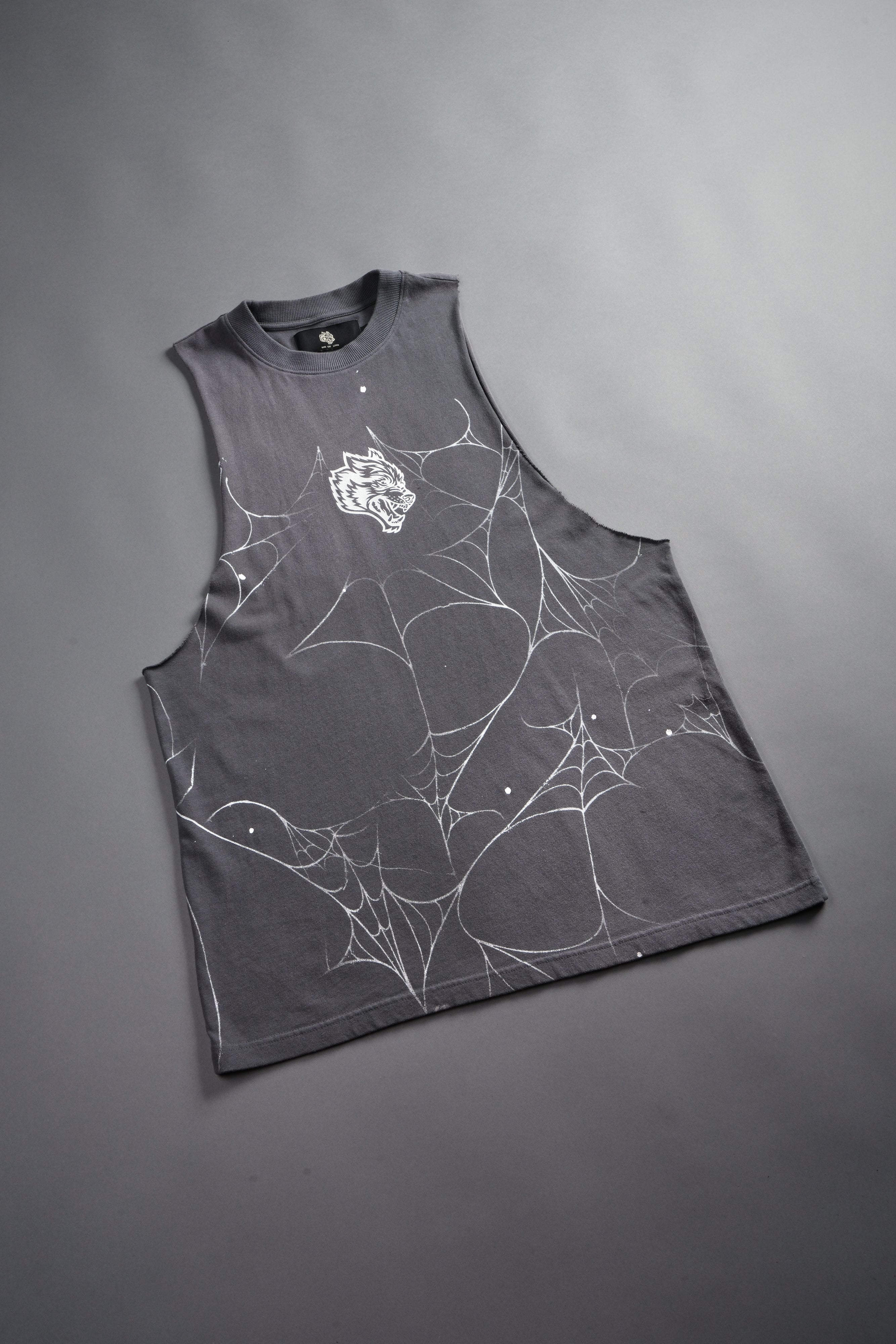 Web Chopper Tommy Muscle Tee in Slate Gray Sun Fade