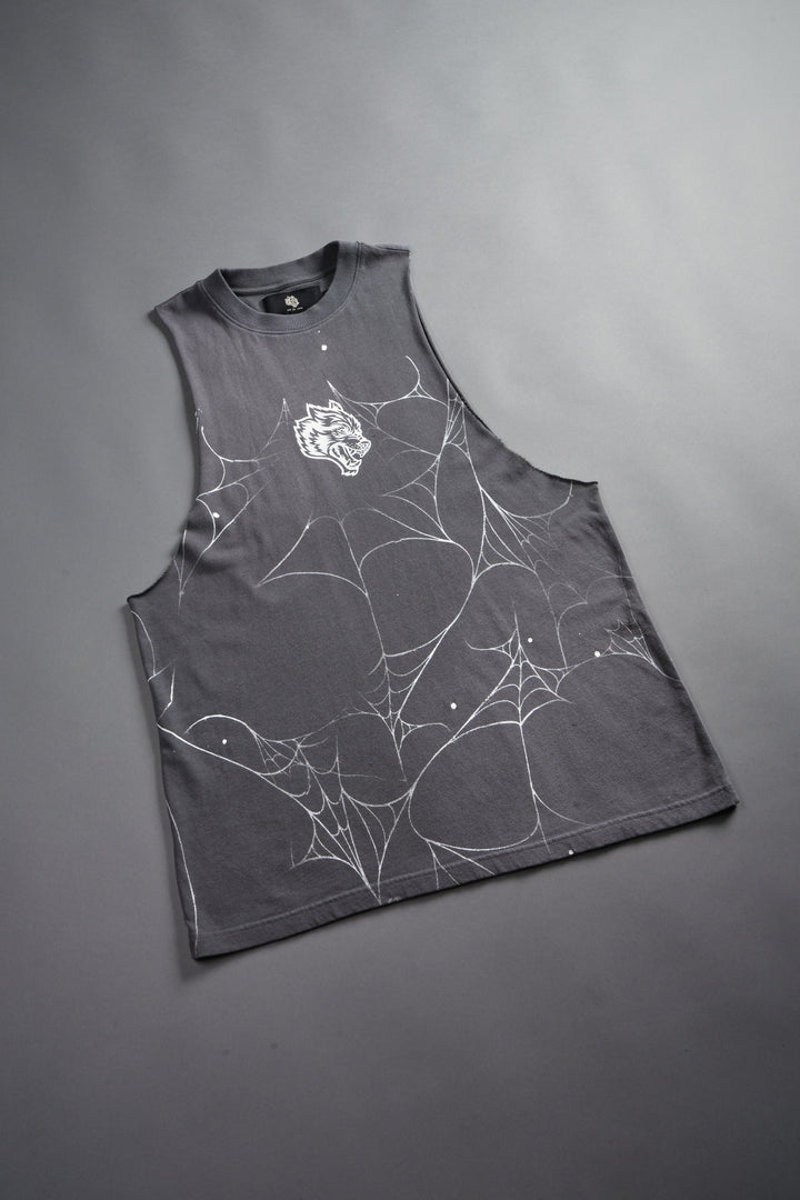 Web Chopper Tommy Muscle Tee in Slate Gray Sun Fade