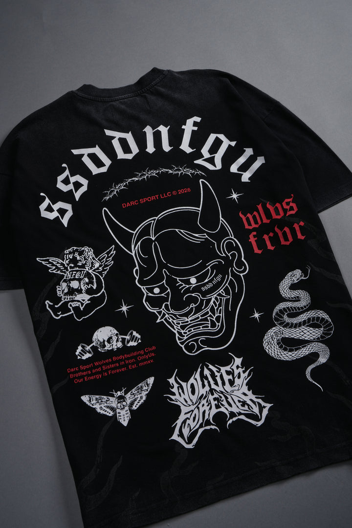 Oni Wolves "Premium" Oversized Tee in Black