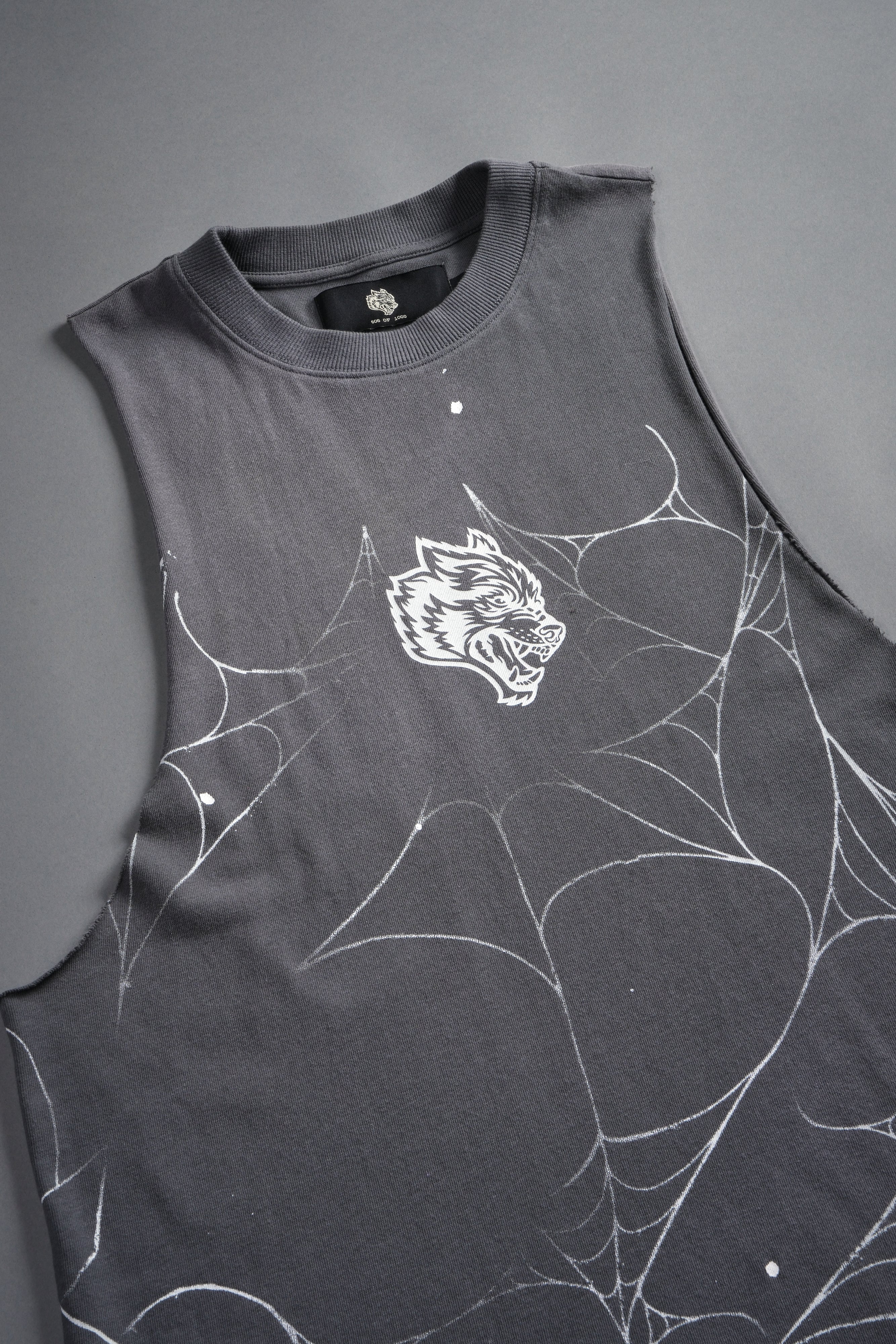 Web Chopper Tommy Muscle Tee in Slate Gray Sun Fade
