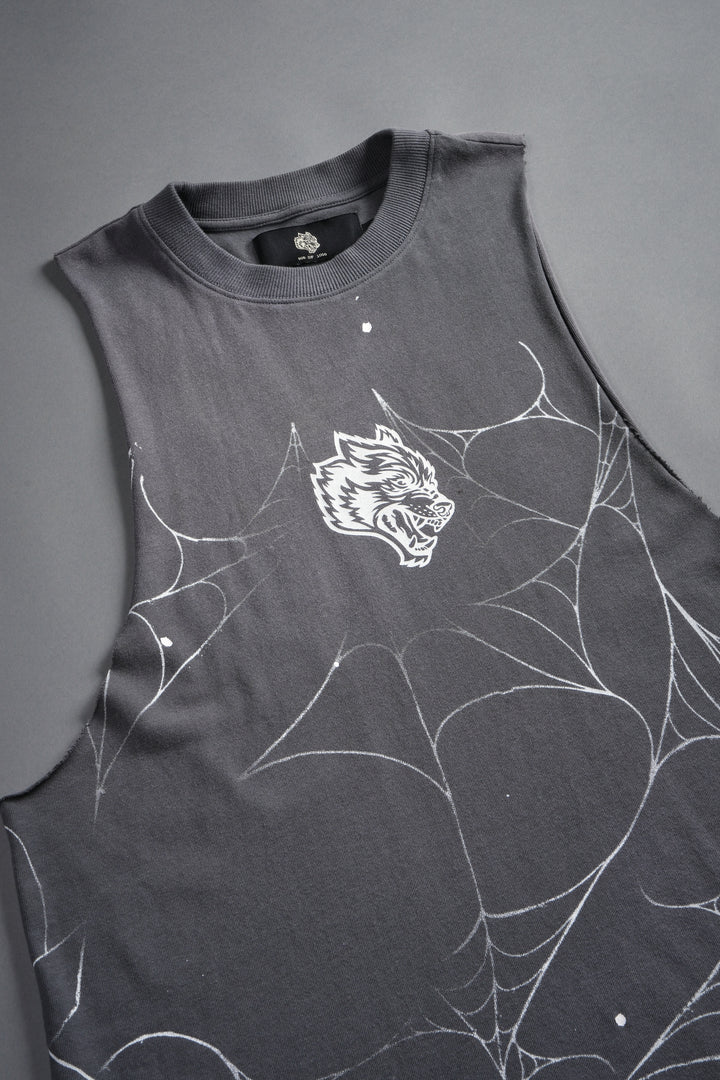 Web Chopper Tommy Muscle Tee in Slate Gray Sun Fade
