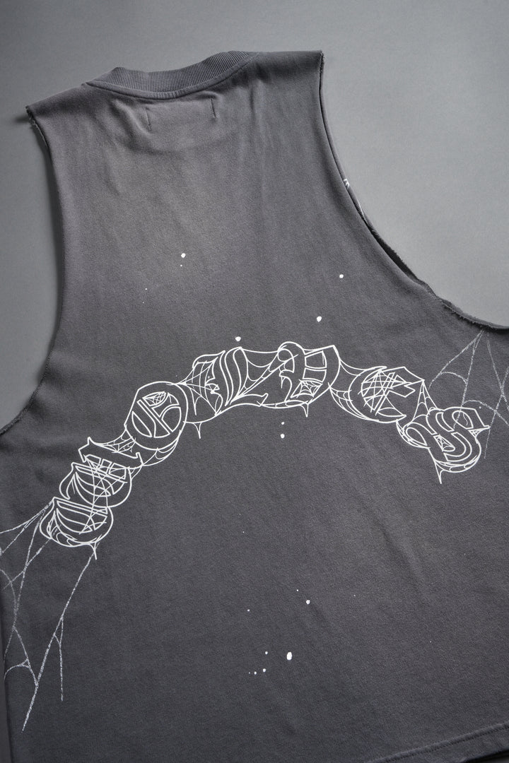 Web Chopper Tommy Muscle Tee in Slate Gray Sun Fade