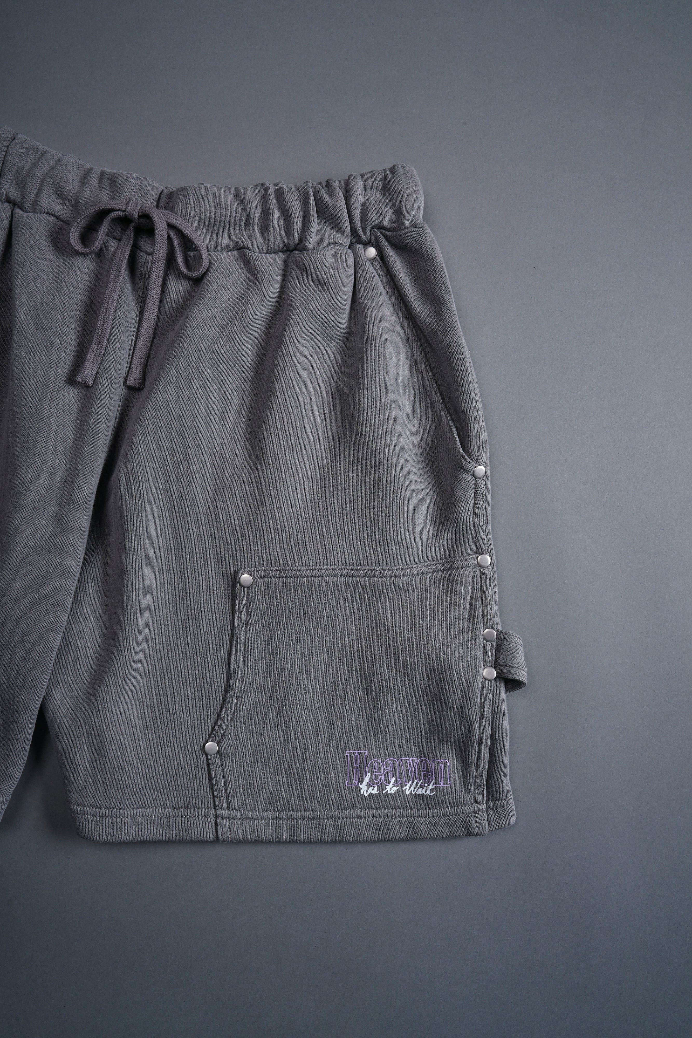 Frontier Rivet Fleece Shorts in Dove Gray