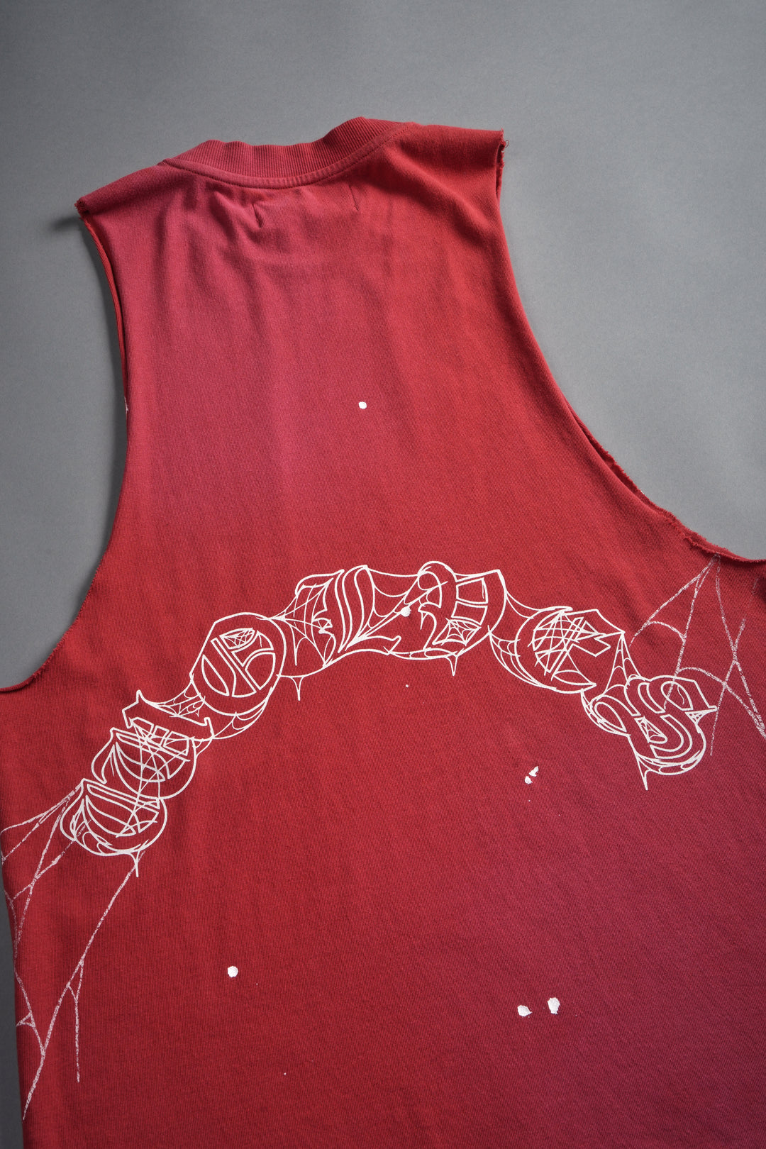 Web Chopper Tommy Muscle Tee in Roman Red Sun Fade