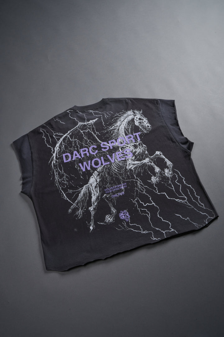 Pegasus Storm Grunge Cut-Off Tee in Wolf Gray Drift Wash