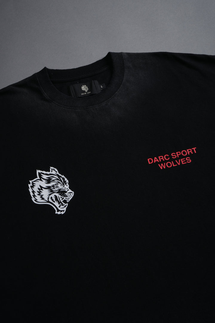 Pegasus Storm Grunge Cut-Off Tee in Black Drift Wash