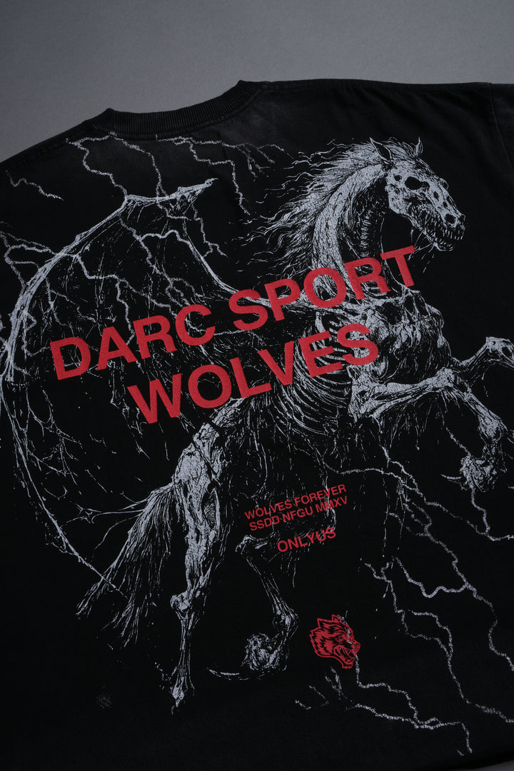 Pegasus Storm Grunge Cut-Off Tee in Black Drift Wash