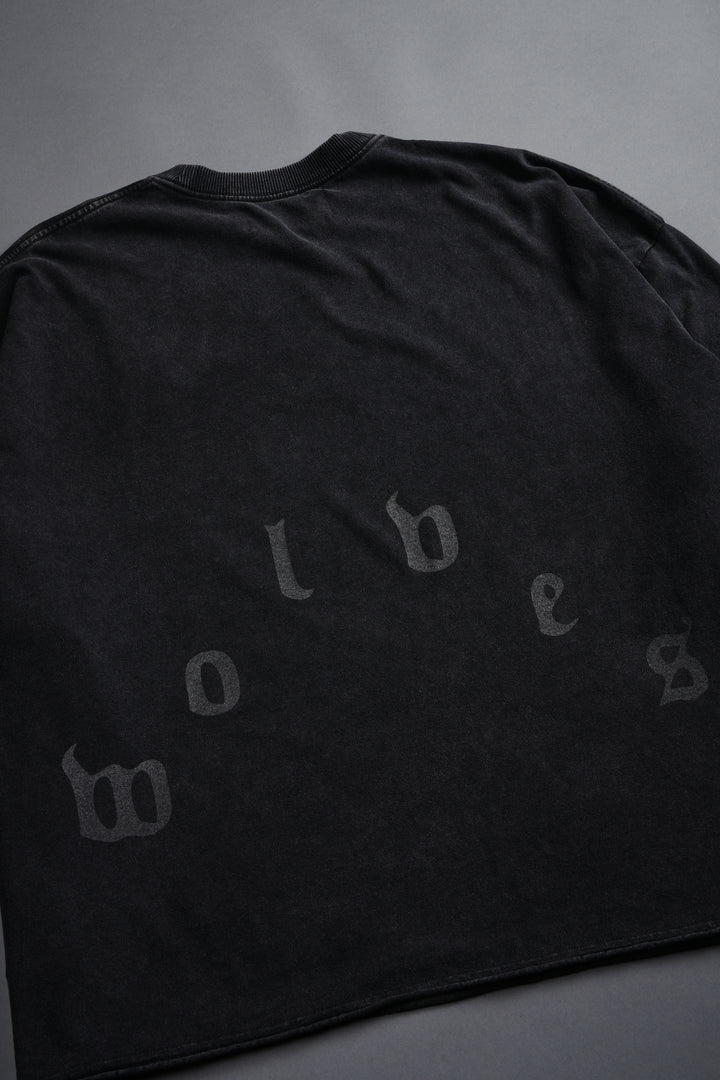 Doom Defiant Grunge Raw Hem Box Cut Tee in Black