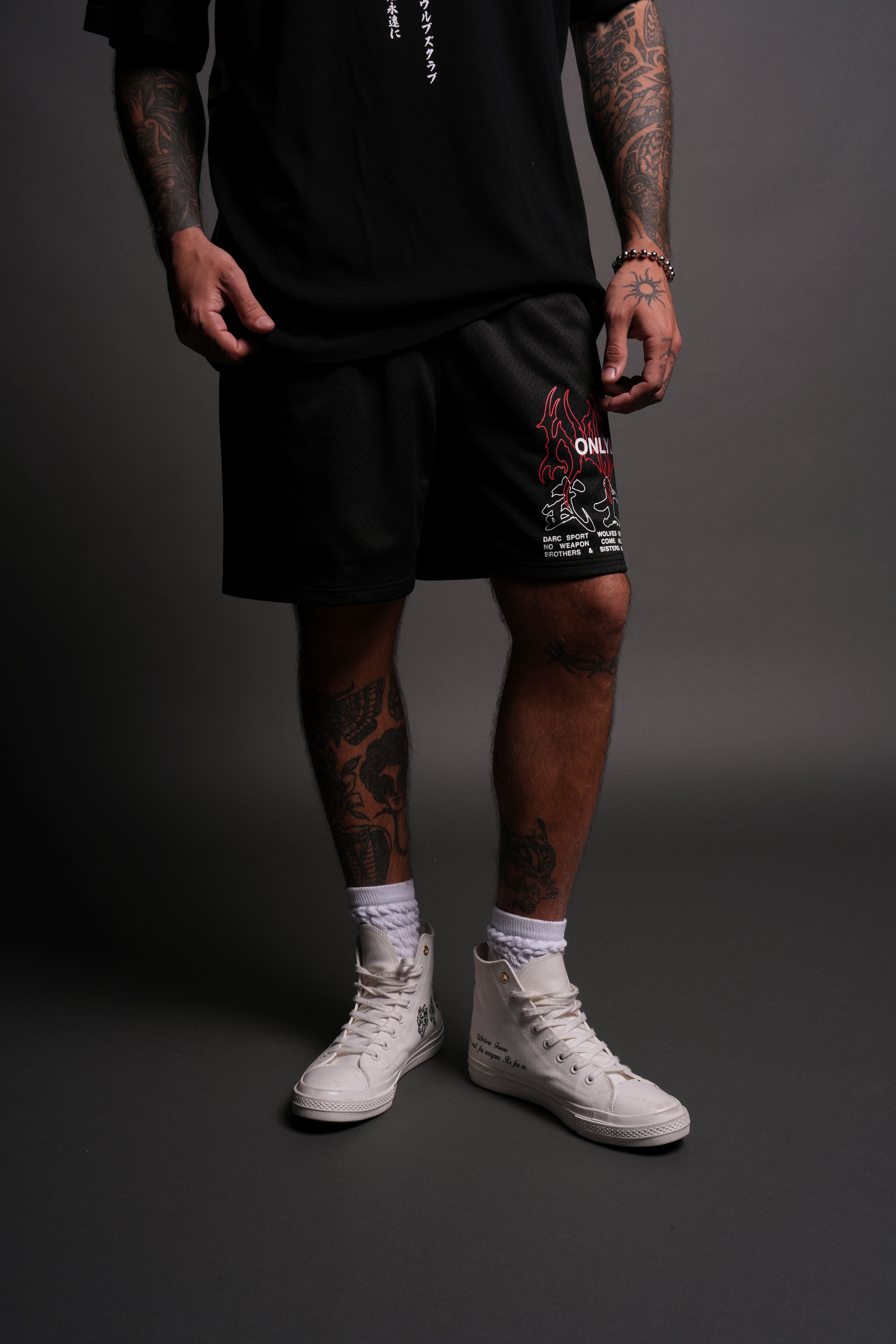 Wolves Bushido Mesh Shorts in Black – DarcSport Wolves Bushido Mesh Shorts in Black – DarcSport