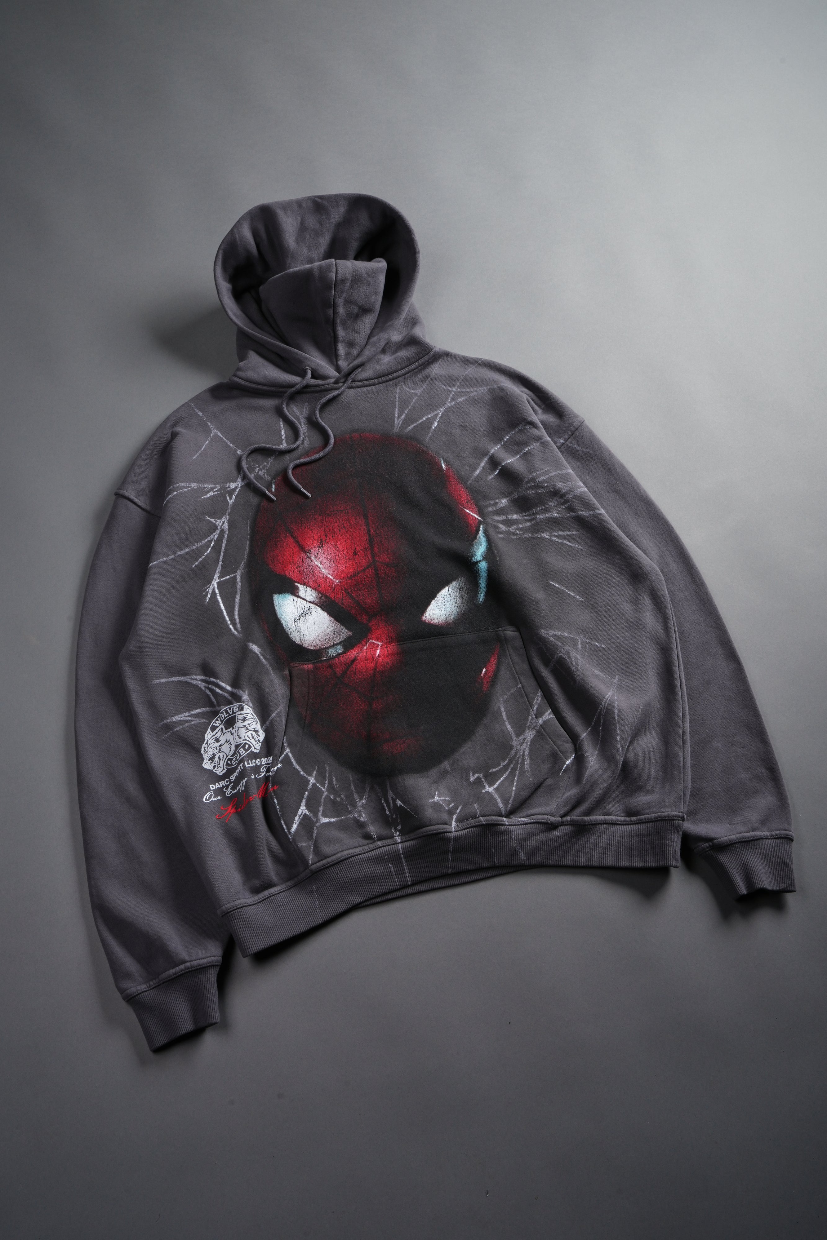 Web Of Darkness Bishop Hoodie in Slate Gray