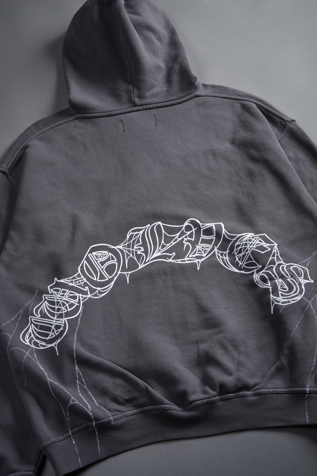 Web Of Darkness Bishop Hoodie in Slate Gray