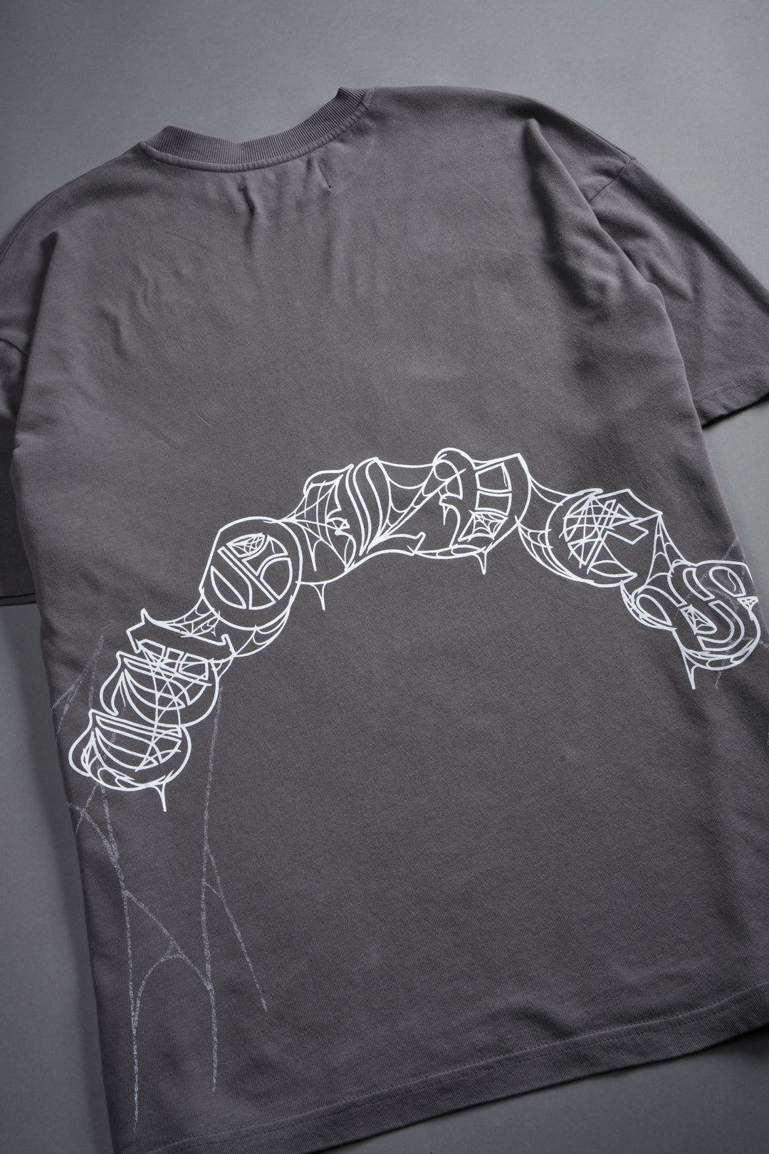 Web Of Darkness Premium Oversized Tee in Slate Gray
