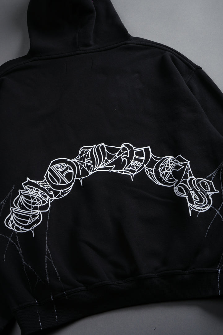 Web Of Darkness Bishop Hoodie in Black